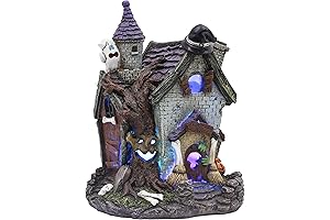 Halloween Villages Witch House Resin Lighted Haunted Church