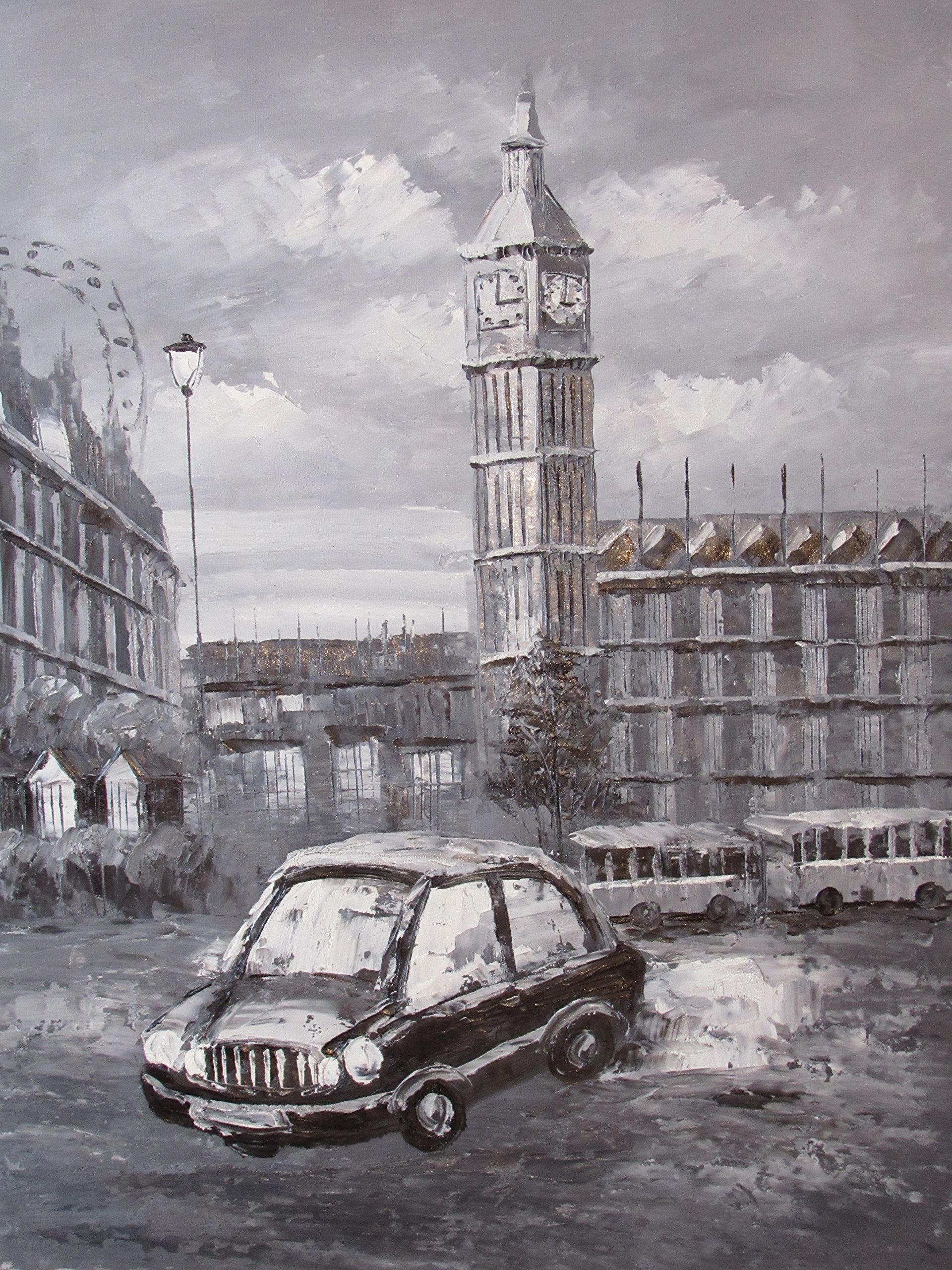 Peinture à l'huile sur toile Paris Notre Dame 50,8 x 61 cm pour décoration murale de salon