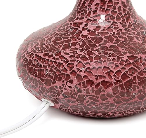 Miniatura 7 de Simple Designs LT3039-BLK - Lámpara de mesa, con pantalla de tela y base de mosaico espejado