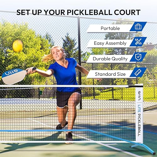 Miniatura 5 de A11N - Red de pickleball portátil - Red de tamaño reglamentario de 22 pies con bolsa de transporte