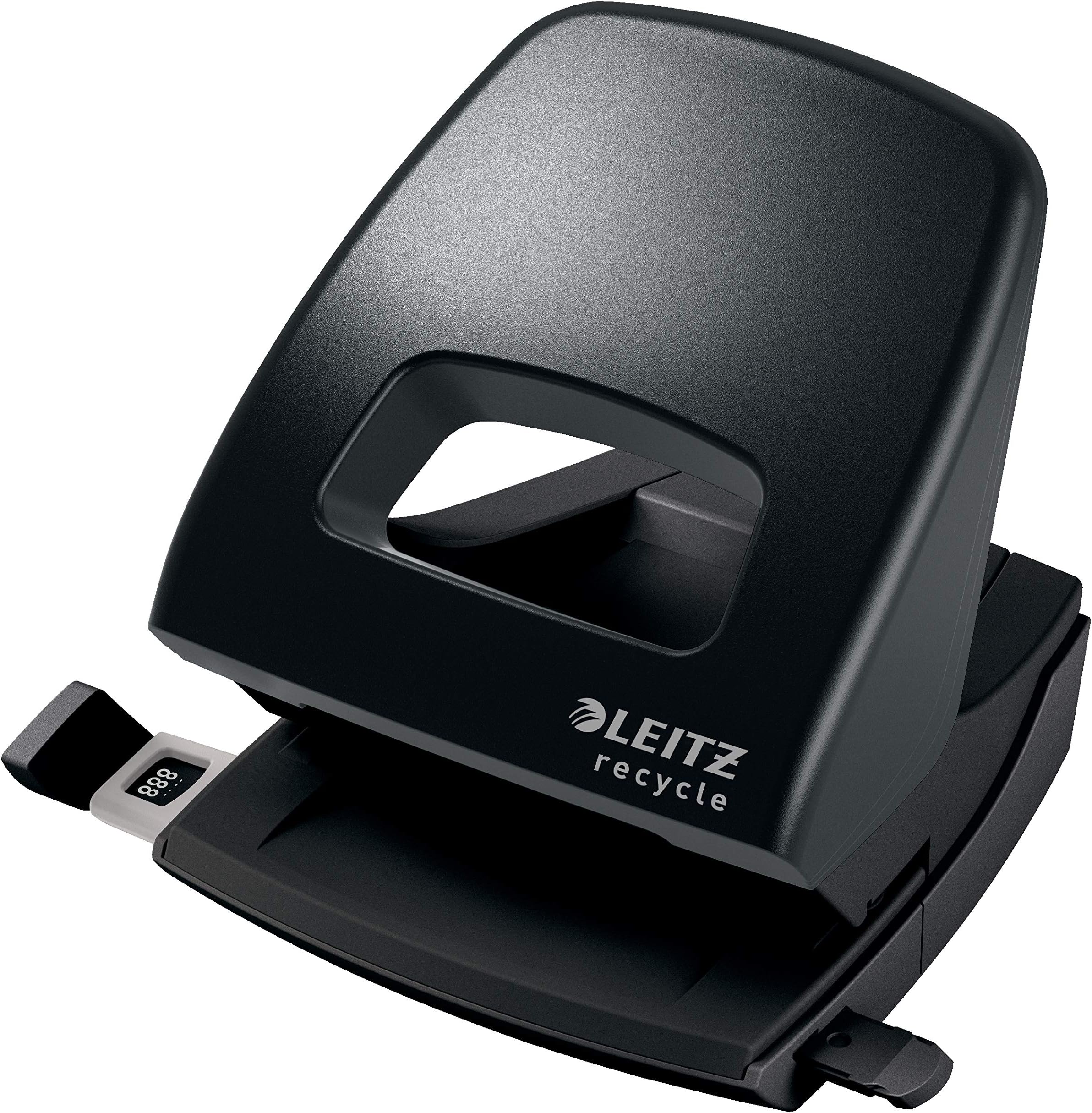 Leitz Hole Punch, 30 Sheets, Guide Bar with Format Markings, 100% Recyclable, Eco Friendly, NeXXt Recycle Range, 50030095, Black