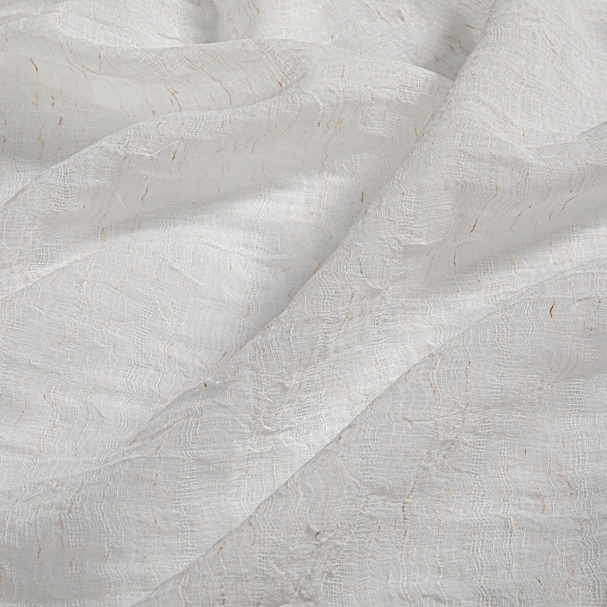 MYSKY HOME Rideaux Boho pour salon et chambre d'enfants – Lot de 2 rideaux semi-transparents en mélange de lin plissés – H 225,1 x l 139,9 cm (beige)