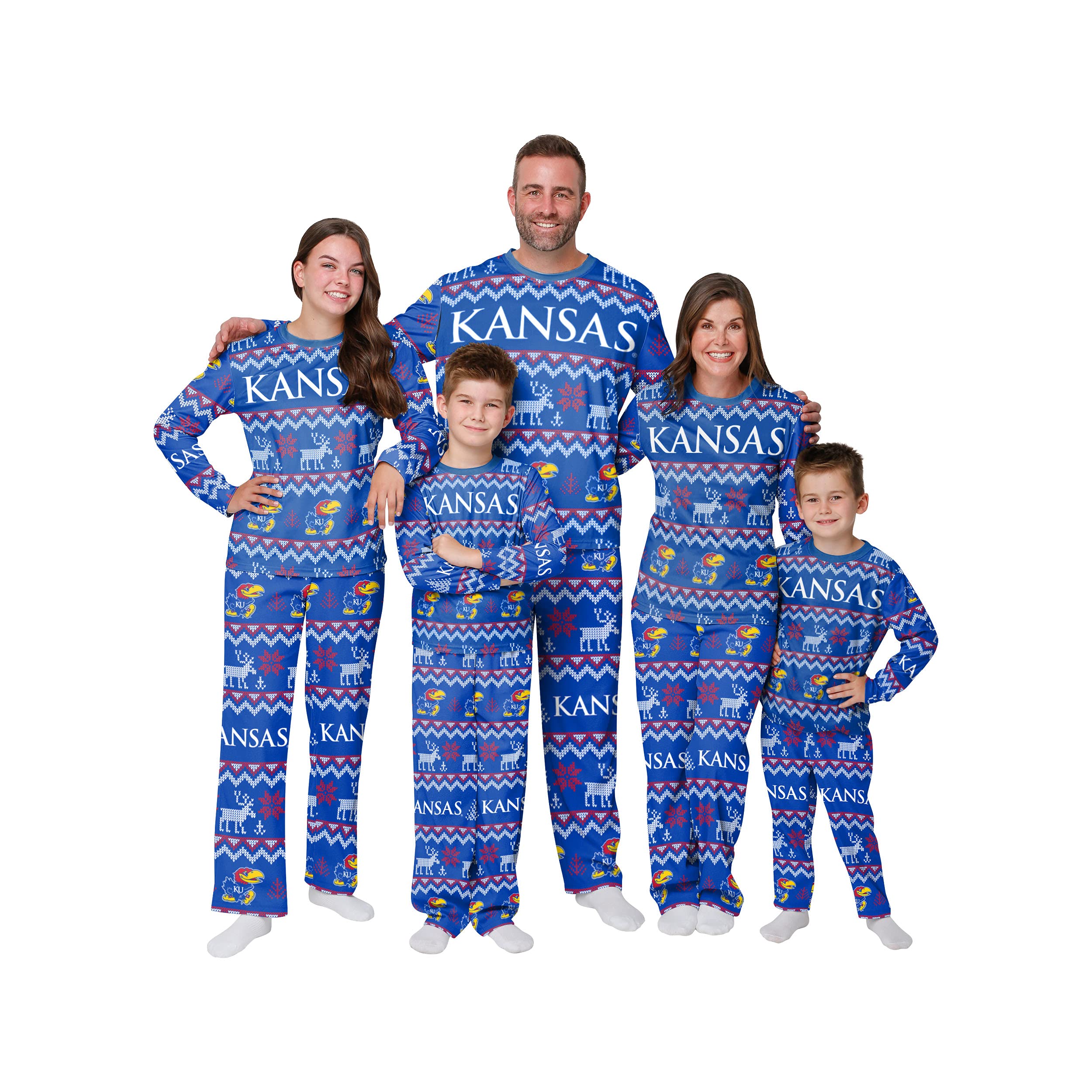 FOCO NCAA College Team Ugly Pattern Matching Set Family Holiday Pajamas