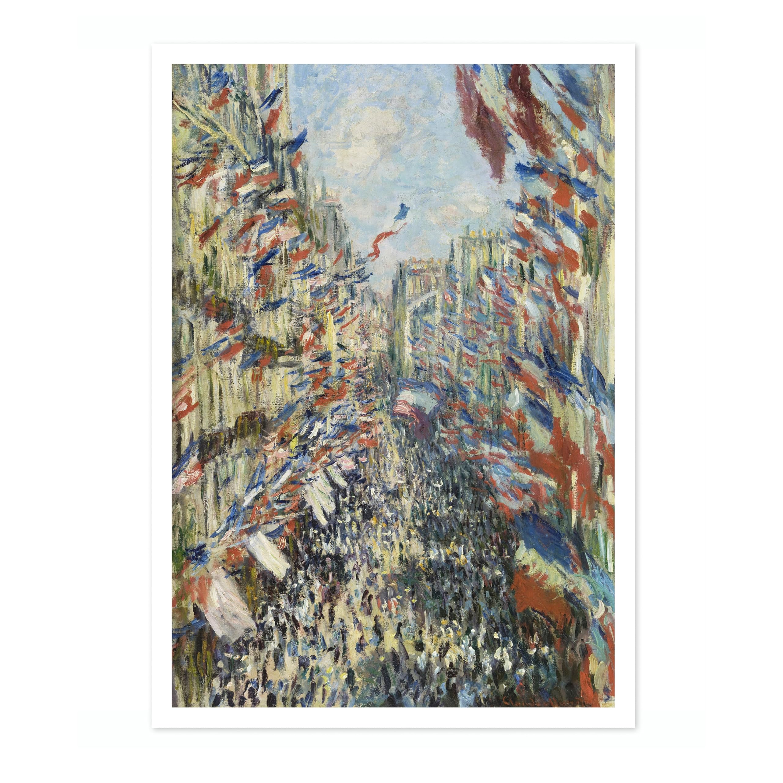 The Rue Montorgueil In Paris Claude Monet Art Print, Classic Art Painting Poster, Impressionism Art Exhibition Modern Wall Art, Minimalist Home Decor Picture Artwork, A1 (Print Only) - 84.1x59.4cm