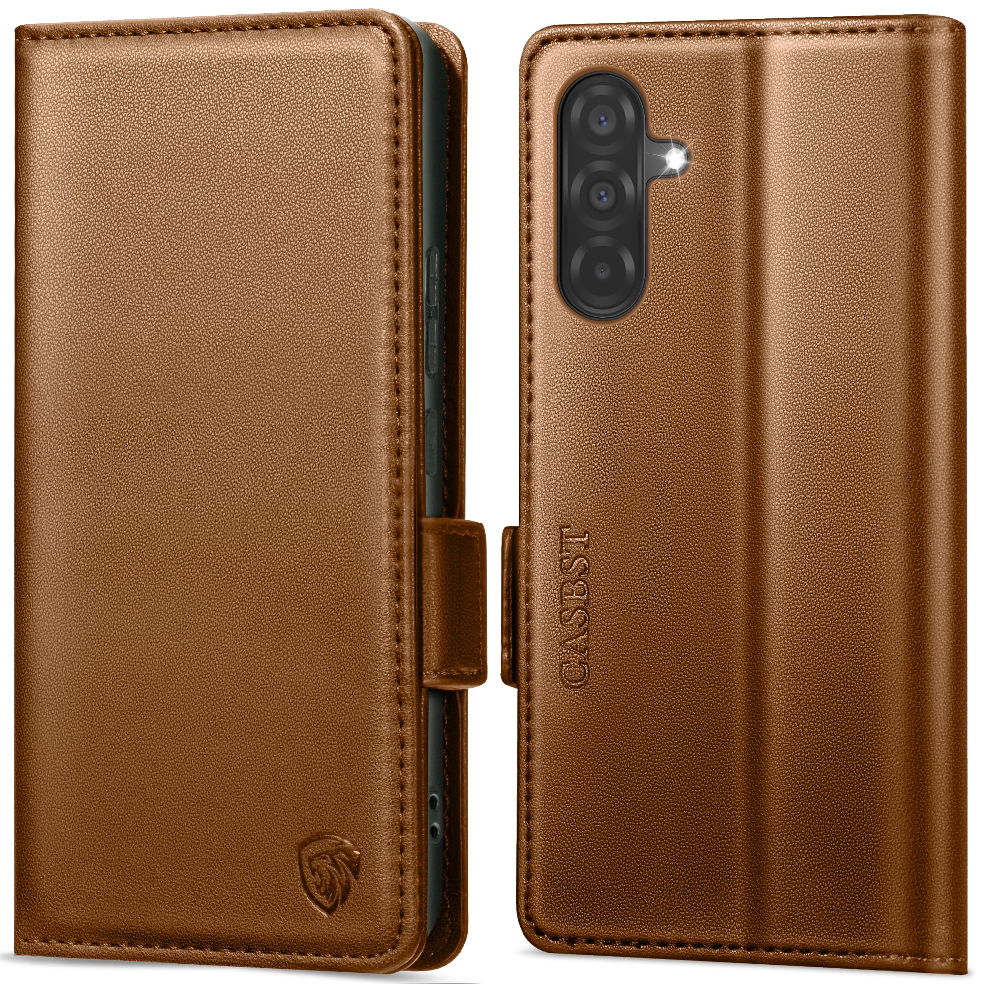 CASBST Handyhülle für Samsung Galaxy A50/A30S Hülle, Premium Leder Schutzhülle Klappbar für Samsung Galaxy A50 Flip Case mit Kartenfach Ständer Magnet Klapphülle für Samsung A50 Hülle (Schwarz)