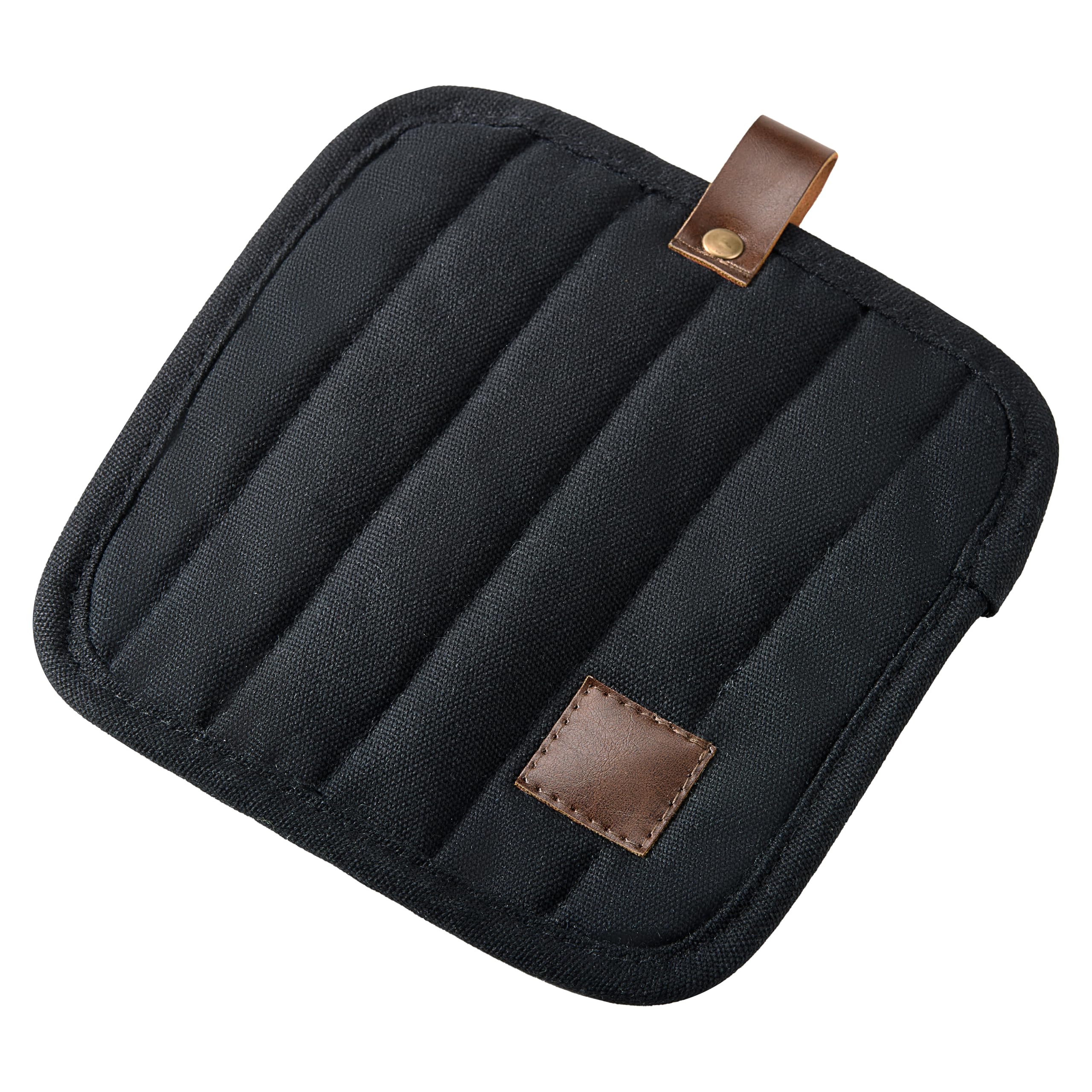 Dorre Ensemble de tabliers 68 x 74 cm manique 20 x 20 cm gant de cuisine 29 x 16 cm noir