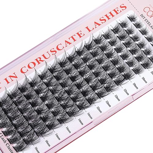 Miniatura 8 de CORUSCATE Kit de extensión de pestañas para bricolaje, racimos de pestañas individuales, rizo D, kit de extensión de pestañas con volumen, 96