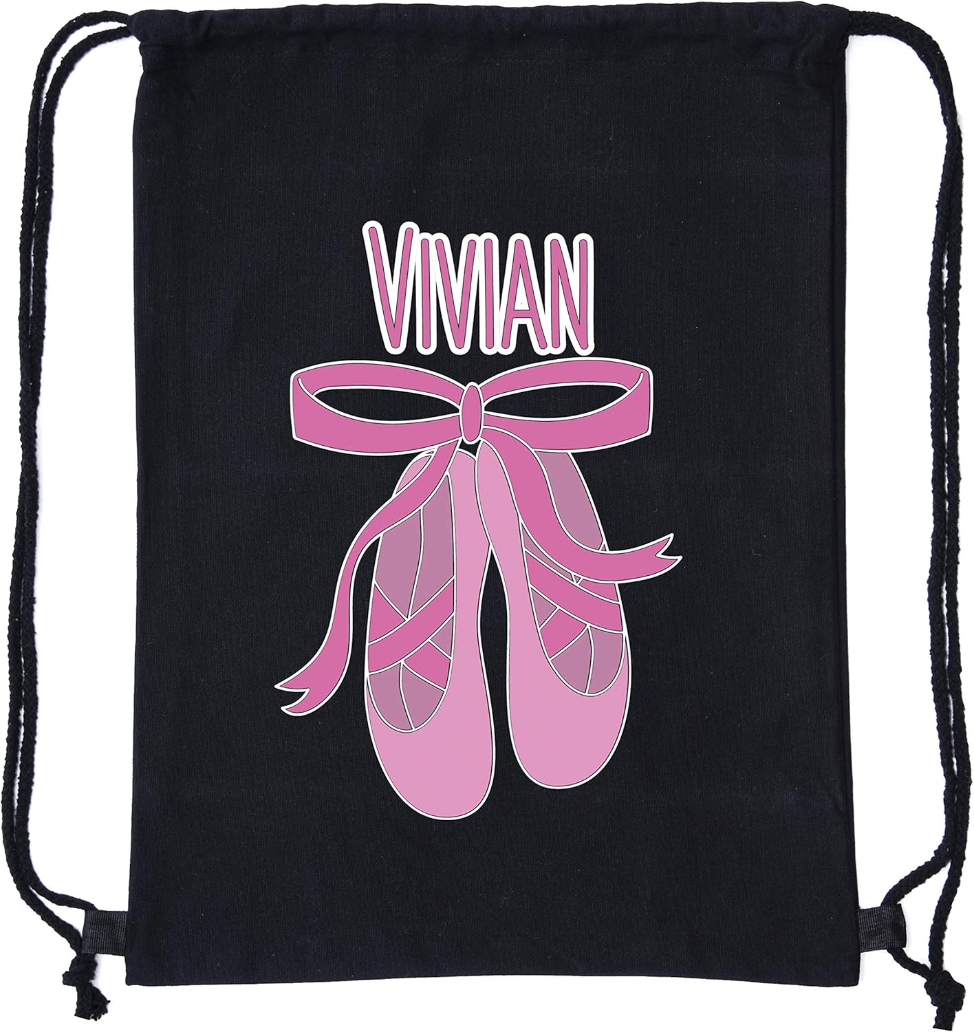Mato & Hash Personalized Dance Bags, Ballet Drawstring Backpack, Dance Backpacks for Girls - Black CE2725Dance S4