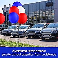 Vista 3 de Kit de racimo de globos reutilizable con estaca de tierra, rojo, blanco y azul