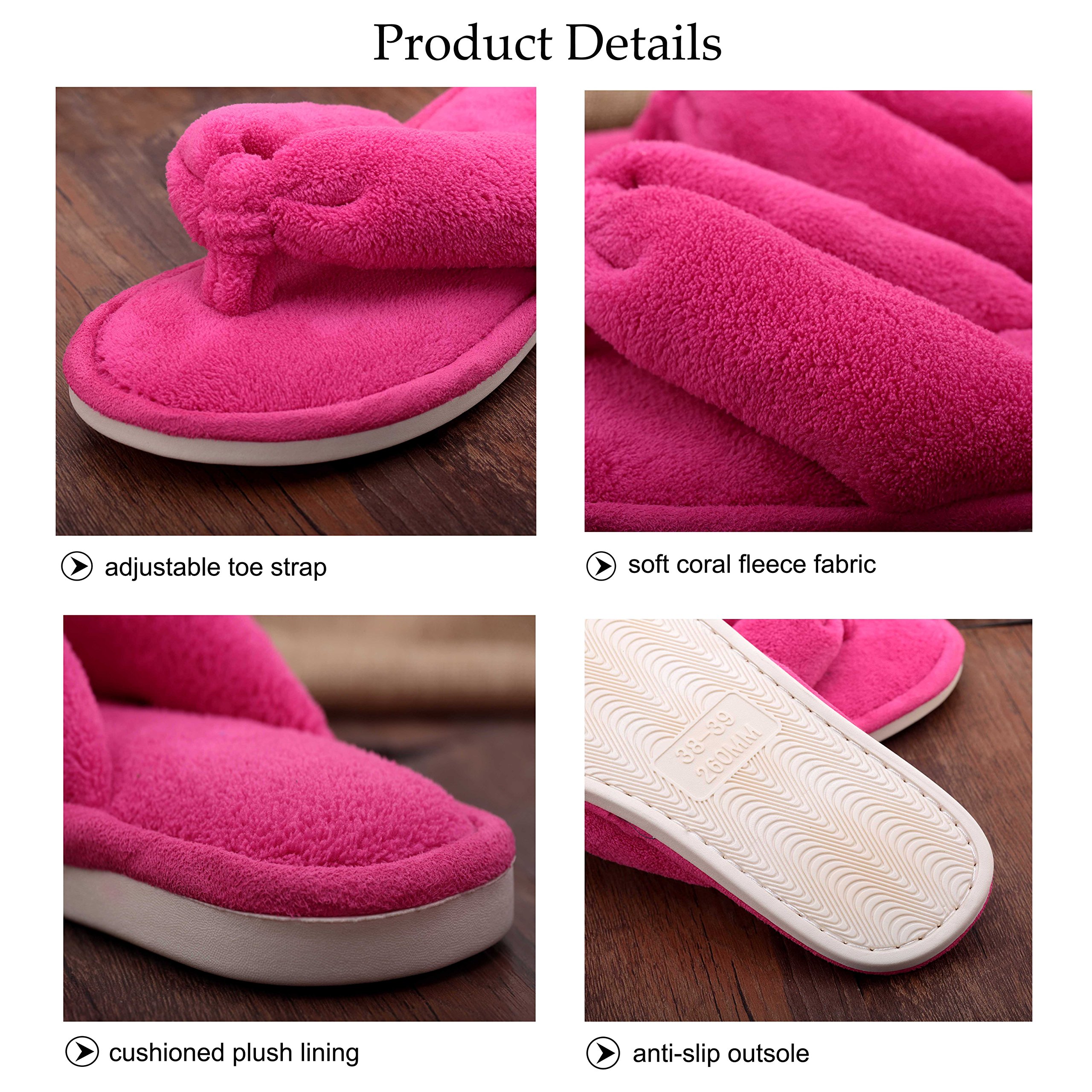 Pantofole da donna in pile corallo infradito da casa da donna