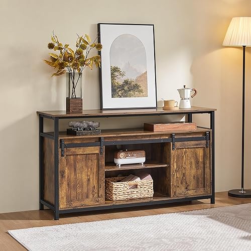 Miniatura 5 de Yaheetech - Soporte de TV para televisor de 65 pulgadas, centro de entretenimiento de estilo granja con almacenamiento, soportes de TV altos