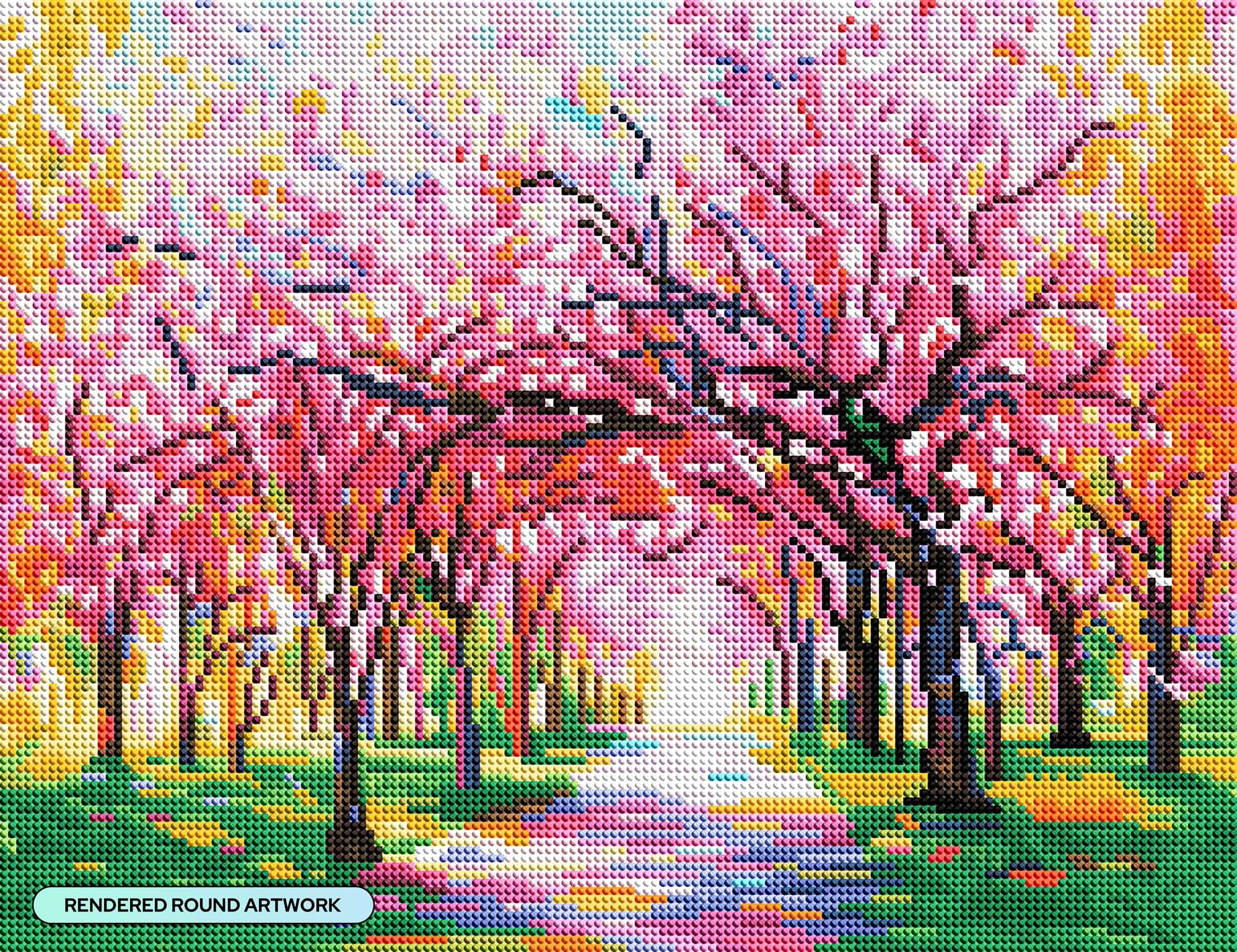 Amazon.com: DIAMOND ART CLUB Cherry Blossom Trees Diamond Painting