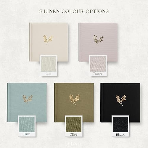 Miniatura 3 de Álbum de fotos de lino de lujo con bolsillos seguros para fotos, encuadernado tradicional, 200 bolsillos para fotos de 4 x 6, libro de fotos para