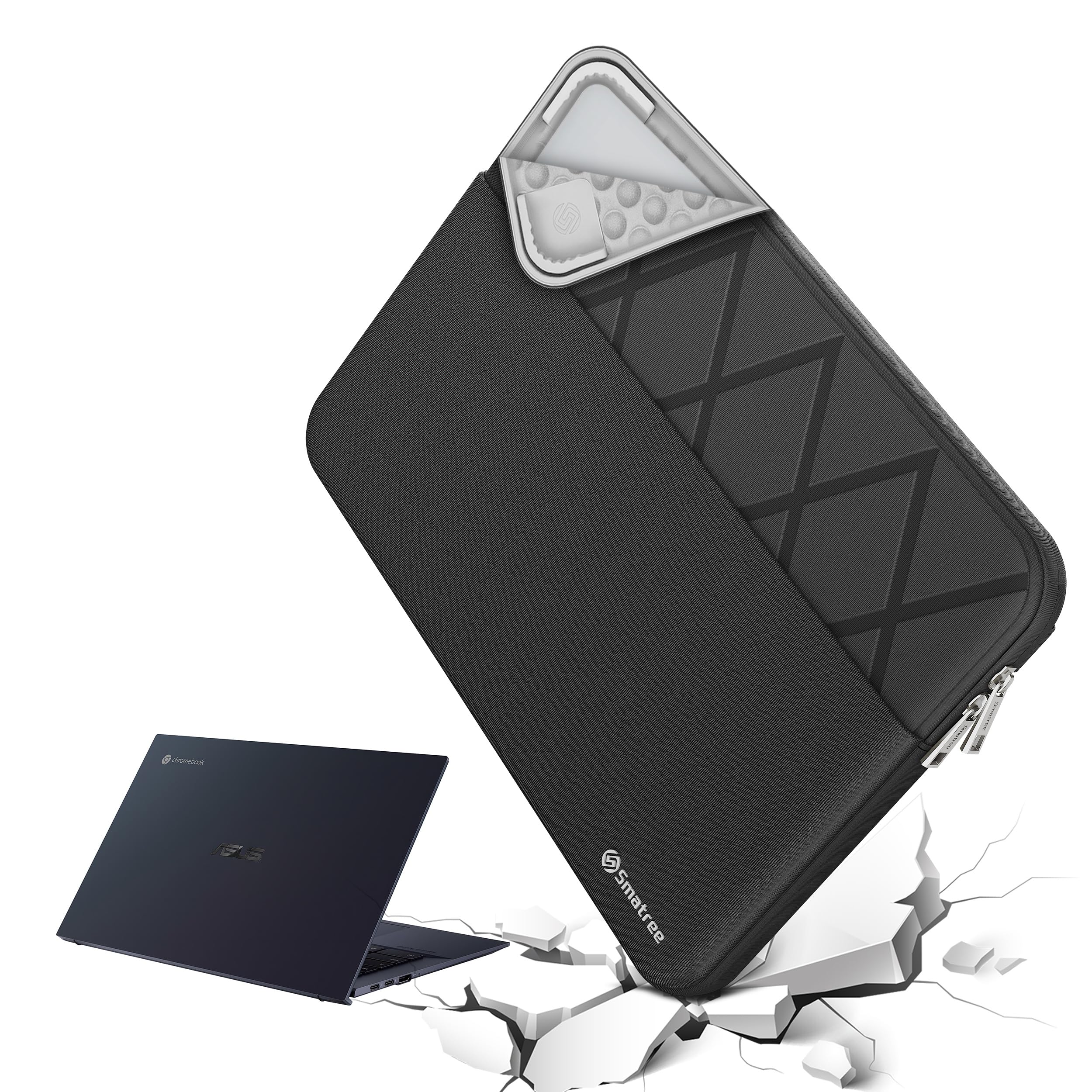 Smatree Custodia antiurto per computer portatile da 11,6", unisex, impermeabile, sottile, su misura per ASUS BR1100F/Chromebook CX1 (CX1101), borsa per laptop da 12", nero (E431)