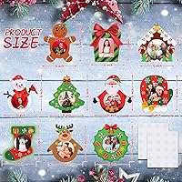 Vista 6 de Chinco 20 marcos de fotos de Navidad, decoración de árbol de Navidad, kit de manualidades para casa de jengibre, marco de fotos de Navidad
