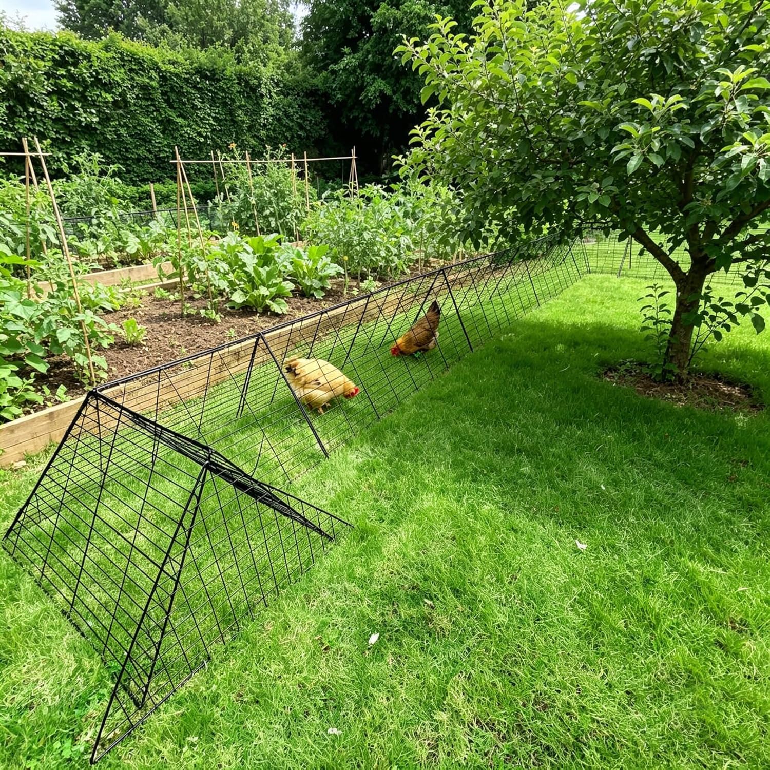 Heavy Duty Chicken Run Tunnel for Yard & Outside, Foldable & Expandable Chicken Tunnel, Portable Predator-Proof Poultry Playpen for Chickens, Rabbits & Ducks