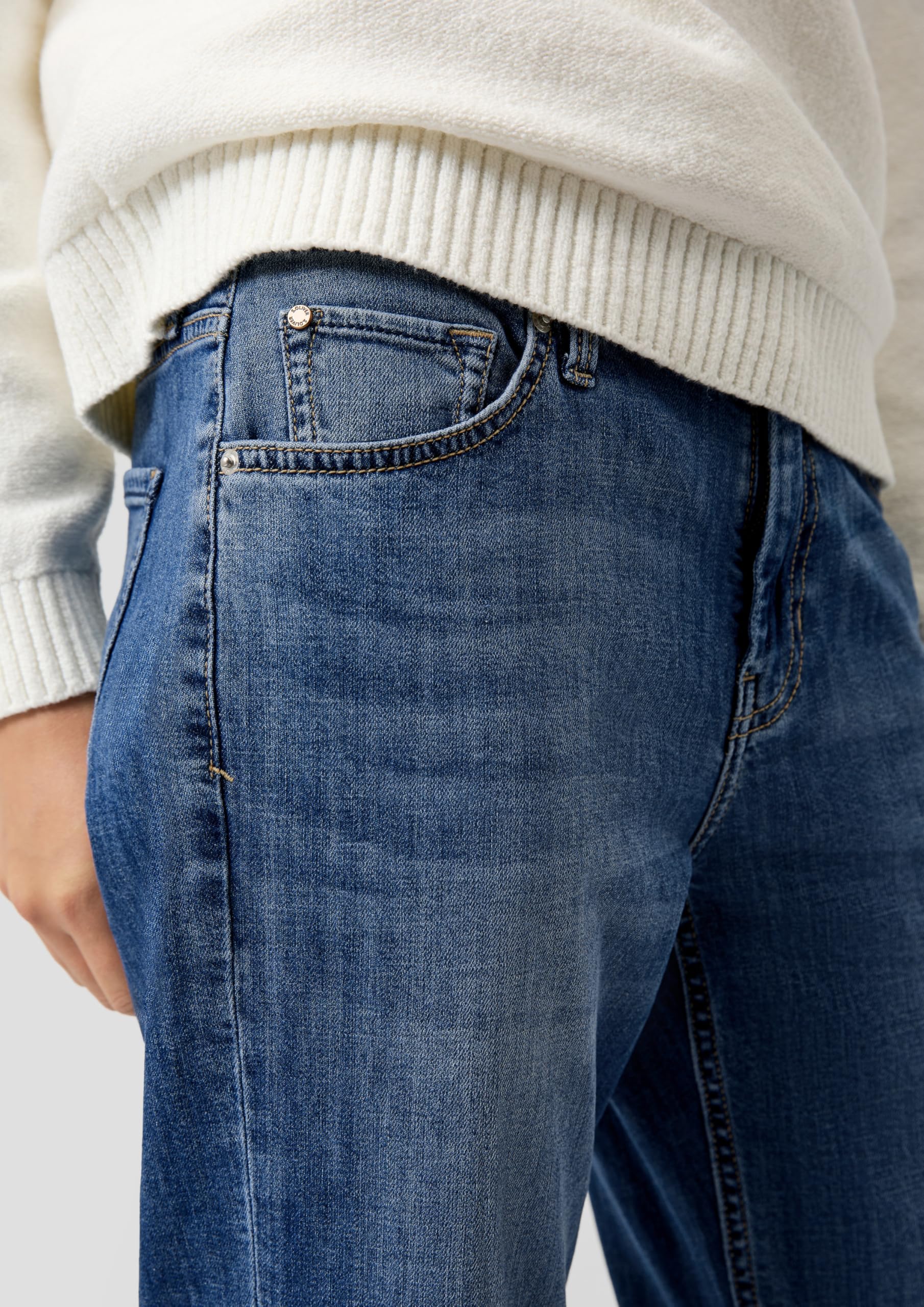 s.Oliver Cropped Jeans Karolin: Regular Fit/Mid Rise/Straight Leg/offener Saum