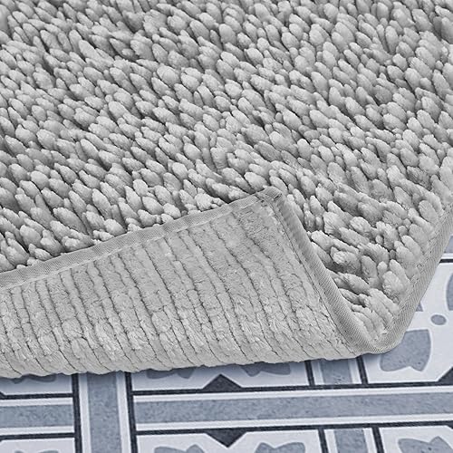 Miniatura 4 de Laura Ashley - Juego de 2 tapetes de baño de chenilla suave, 20 x 34 pulgadas, color azul