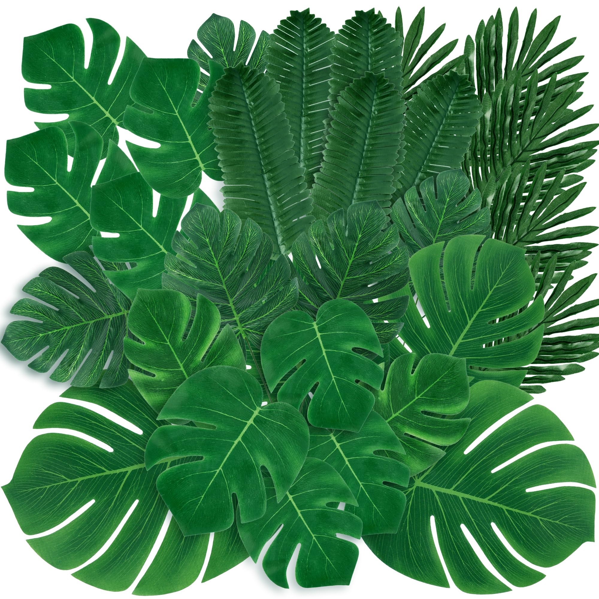 Tropical Palm Leaves Decorations - 82 Piece Set -6