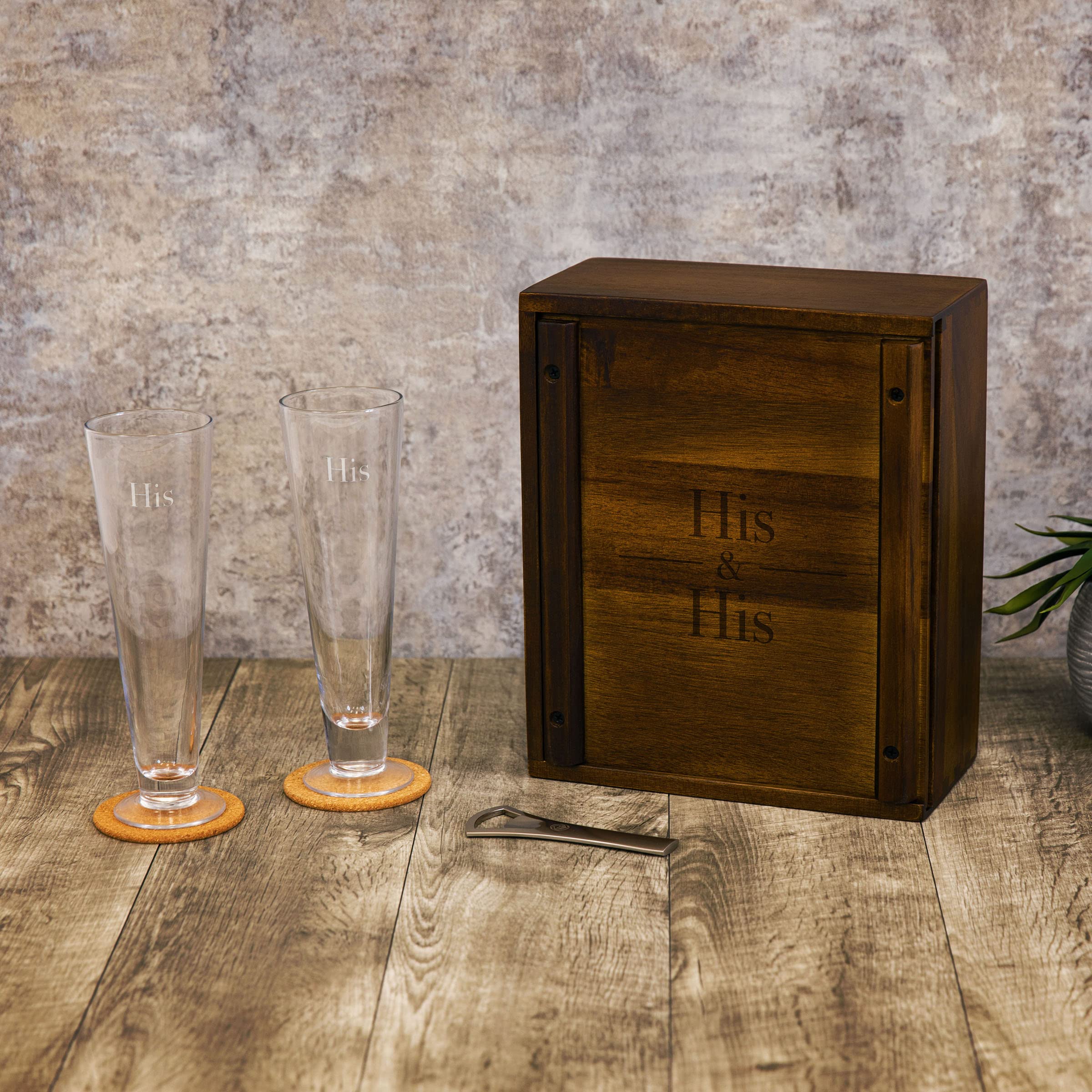 LEGACY - Piknikowy czas marka para pilsner zestaw rzemieślniczy z 2 szklankami, spersonalizowany prezent dla miłośników piwa, 30 x 30 x 13 cm, dla niego i dla niego
