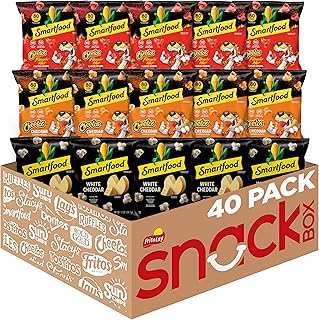 Smartfood Popcorn, White Cheddar and Flamin' Hot White Cheddar Variety Pack, 0.5 Ounce (Pack of 40)