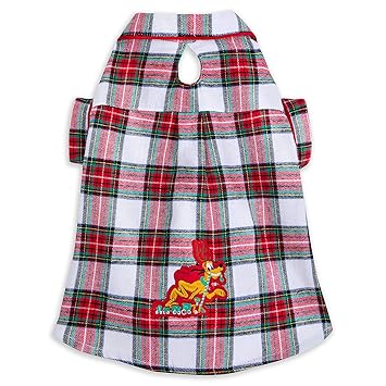 Disney Pluto Holiday Plaid Nightshirt for Dogs, Size S