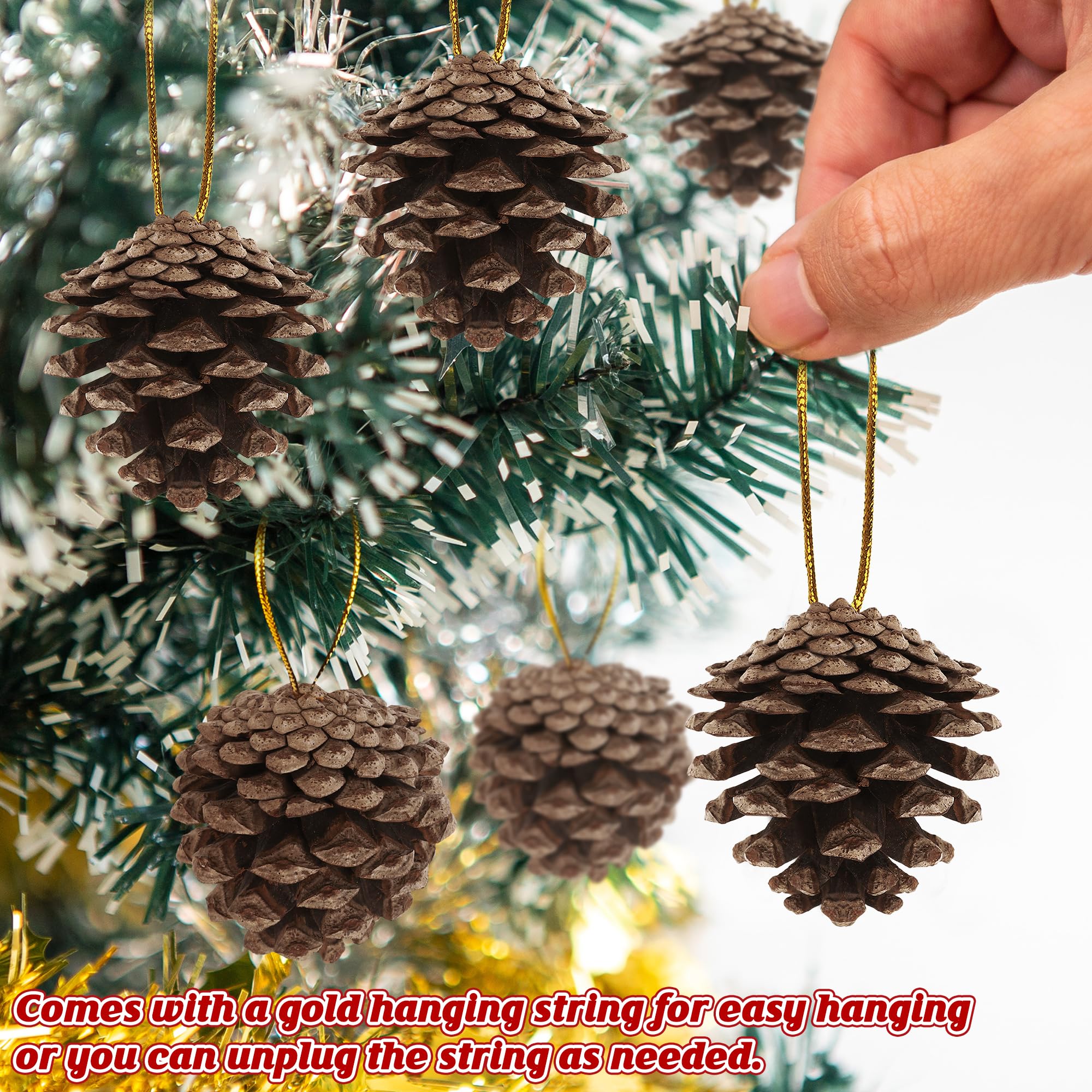 Pinhas Naturais Grandes SZONEE - 60 Unidades 3 Tipos Diferentes - Artesanato Decoração Natural