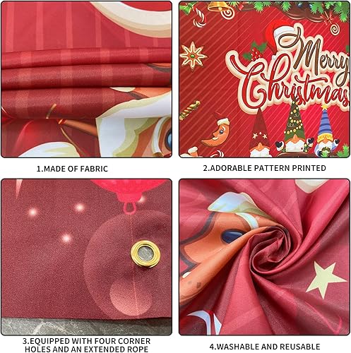 Miniatura 2 de YQUQWN, Pancarta de fondo de Navidad de 72 x 44 pulgadas, decoración de fondo de fiesta de Feliz Navidad, cartel de Navidad, cartel de decoración de