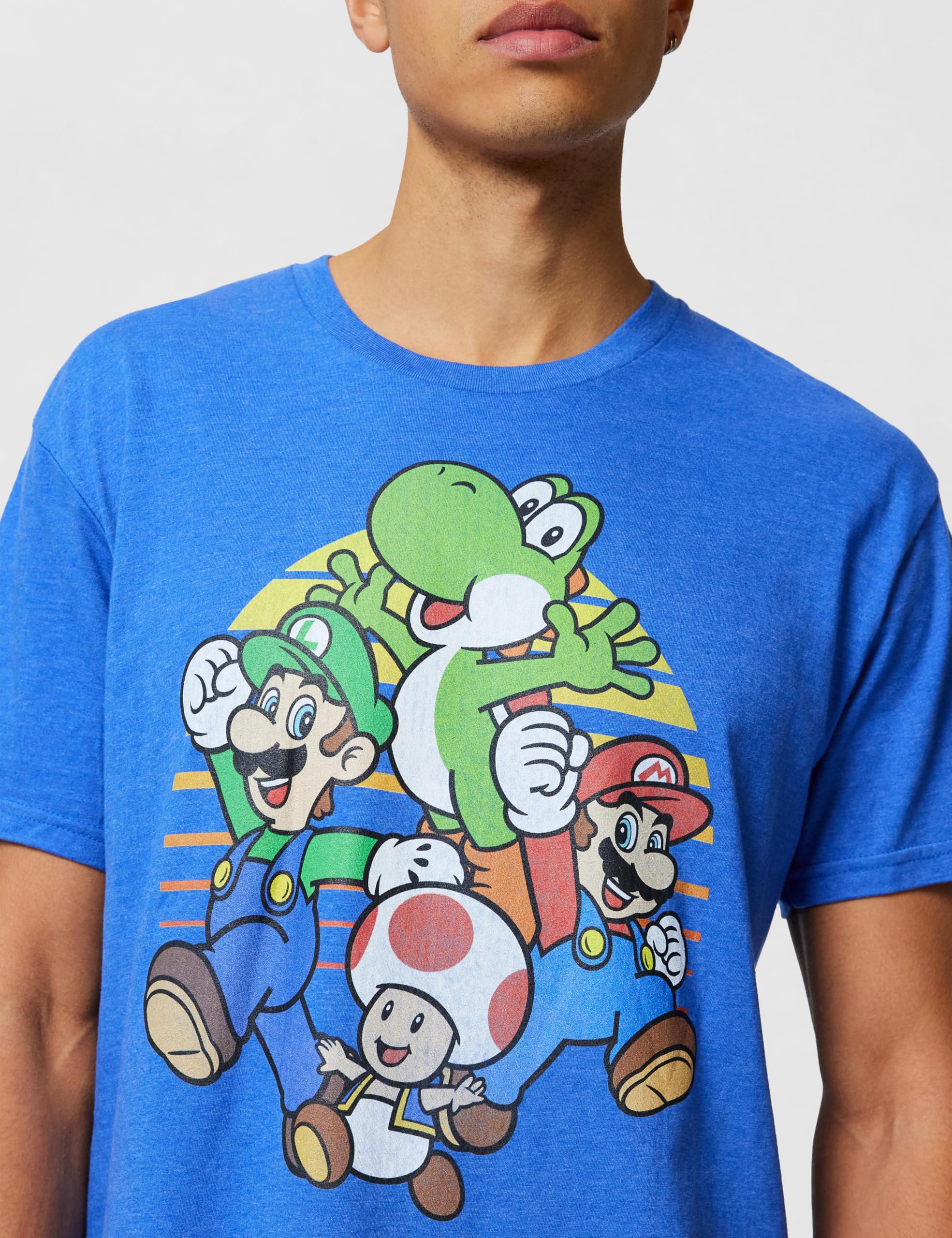 Nintendo Mario and Friends Circle Retro Camiseta Hombre