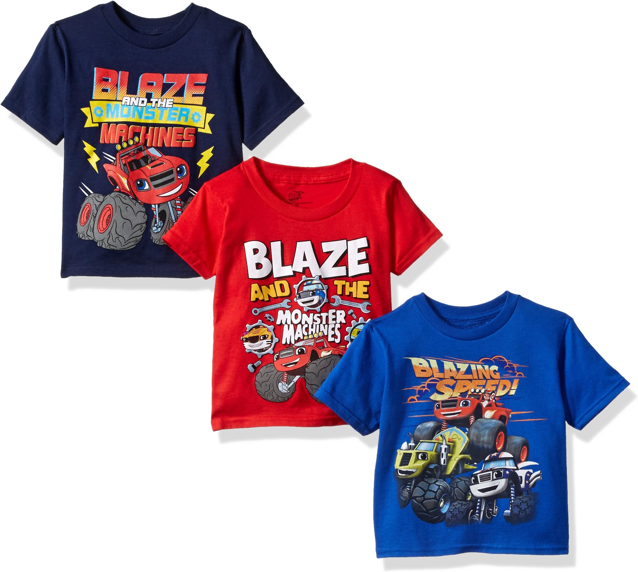 Boy's Blaze & Monster Machines 3 Pack T-Shirt Bundle T-Shirt (Pack of 3)