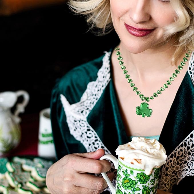 🍀 St. Patrick's Day Shamrock Necklaces - 24 Pack!