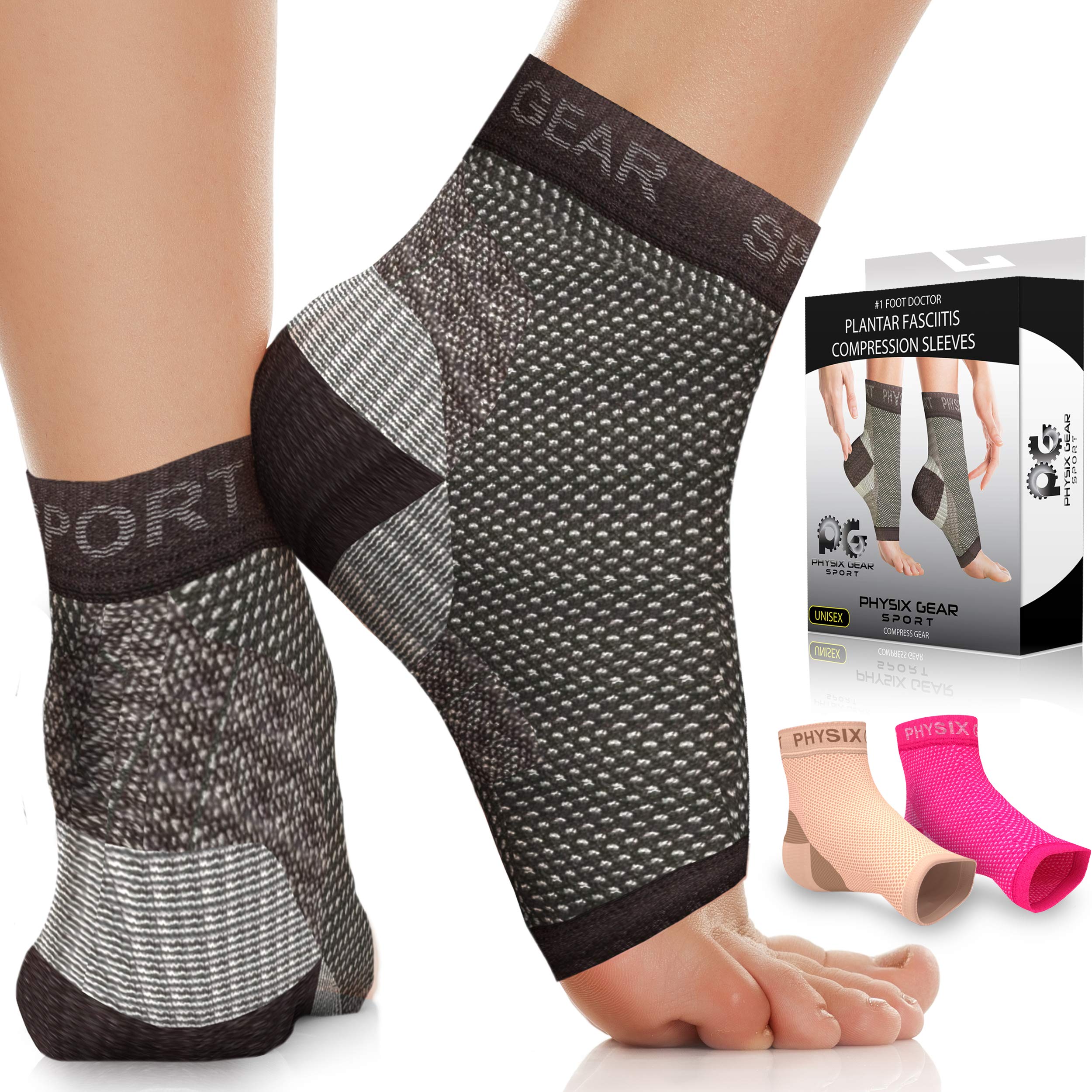 Johnda 6 Paia Calze A Compressione Graduata Per Uomo E Donna, Per Fascite Plantare, Sollievo Tallone, Taglie S/M E L/XL
