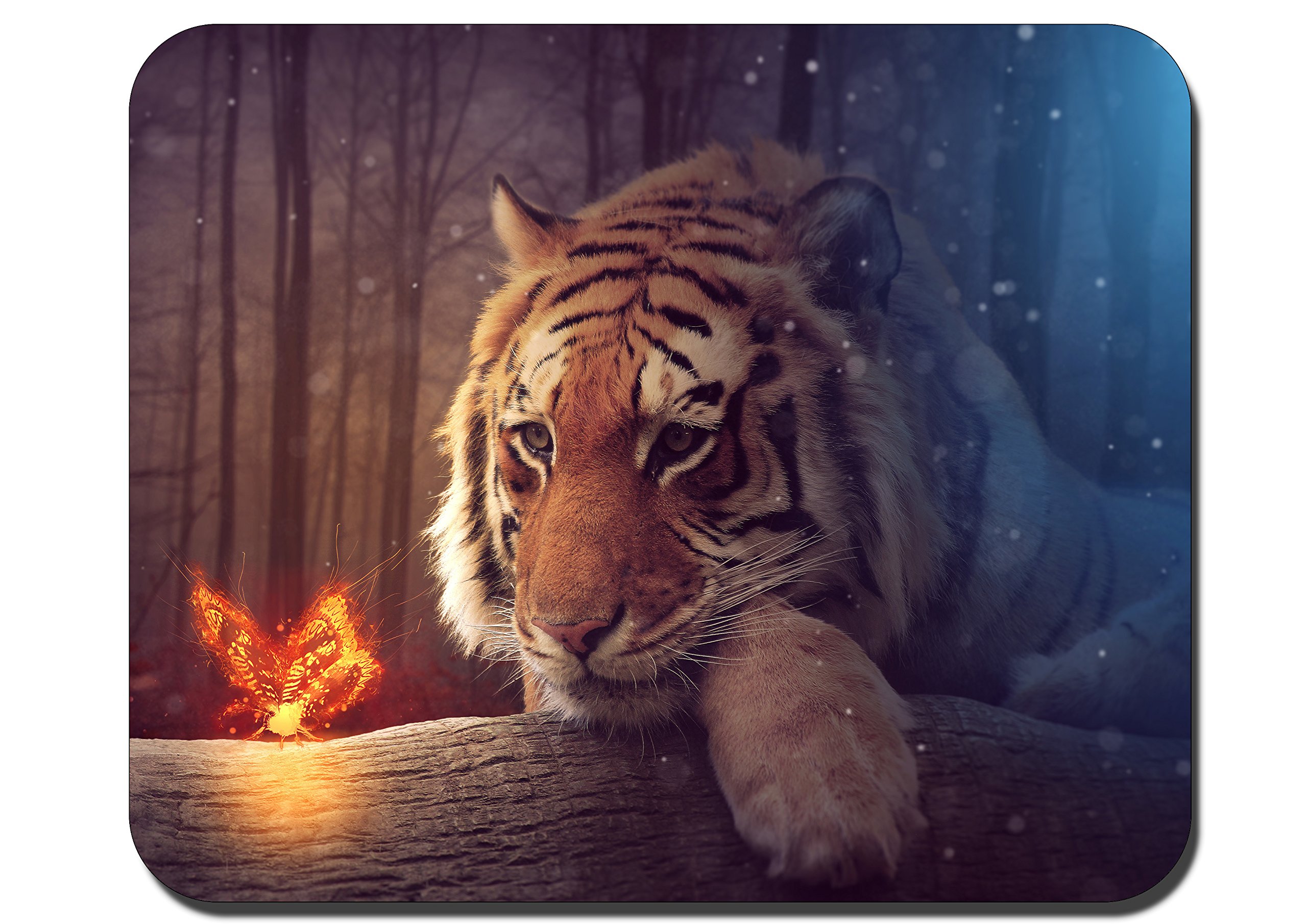 RUBIN Personalized Rectangle Gaming Mouse Pads Size:9.4" x7.9" (#008) Look at The butterfly's Tiger