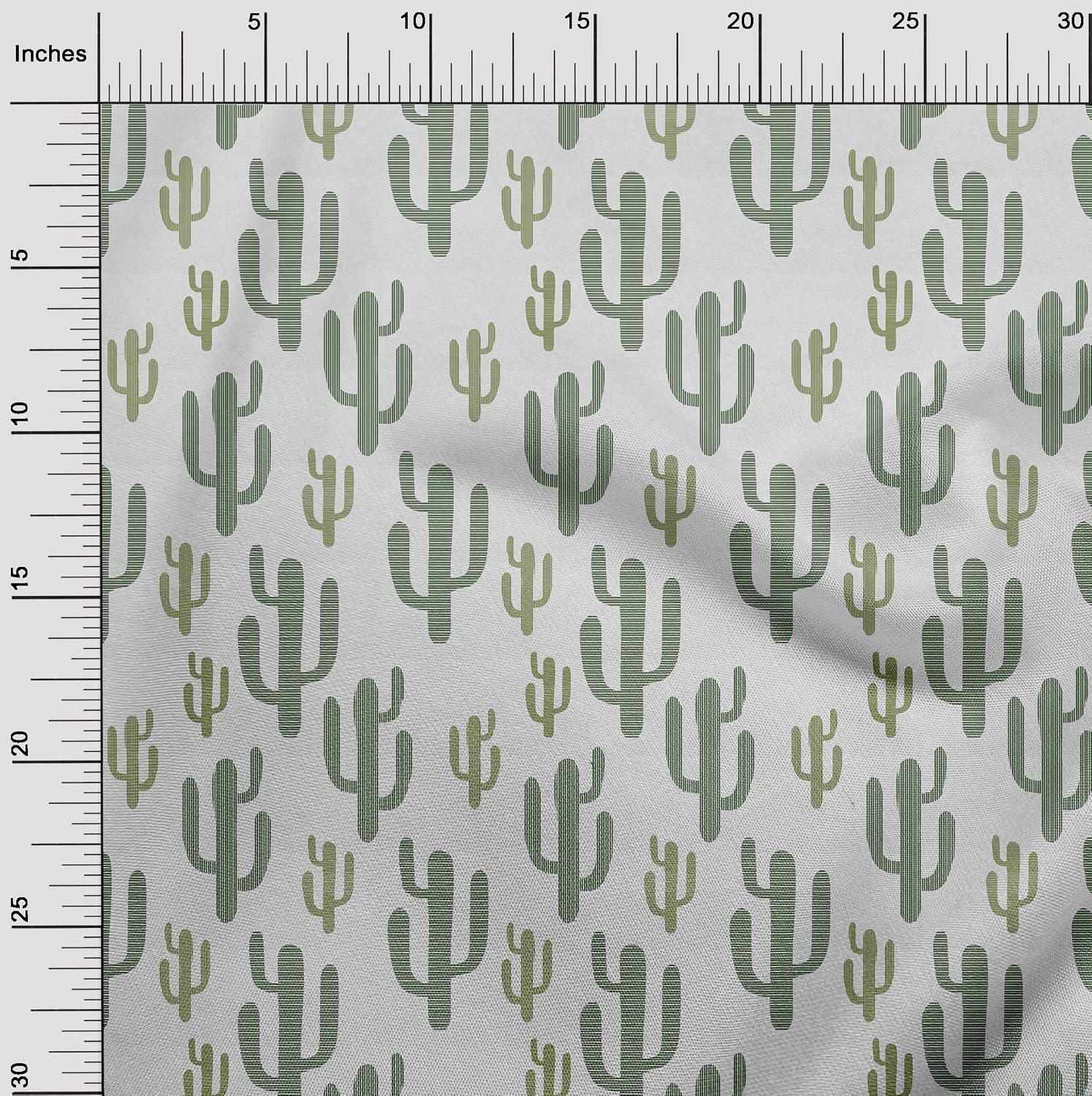 oneOone Cotton Flex Green Fabric Cactus Dress Material Fabric Print Fabric by The Yard 40 Inch Wide