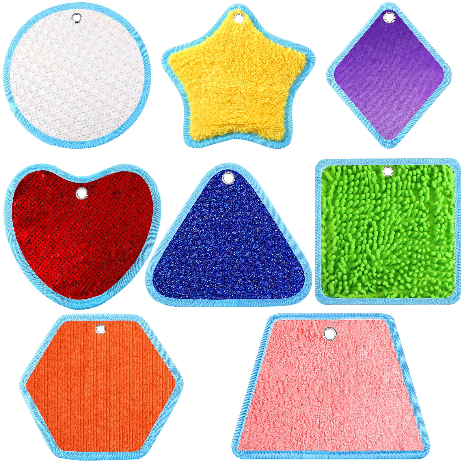 Boao 8 Set Mini Sensory Mats for Autism Kids Sensory Floor Tiles, Irregular