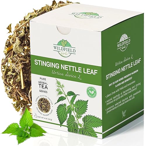 4 oz. Té de hoja de ortiga seca Ortiga Planta Ortiga Hierba a granel (Urtica dioica)  3.99 oz Hoja de ortiga Té de hierbas de hojas de ortiga verde