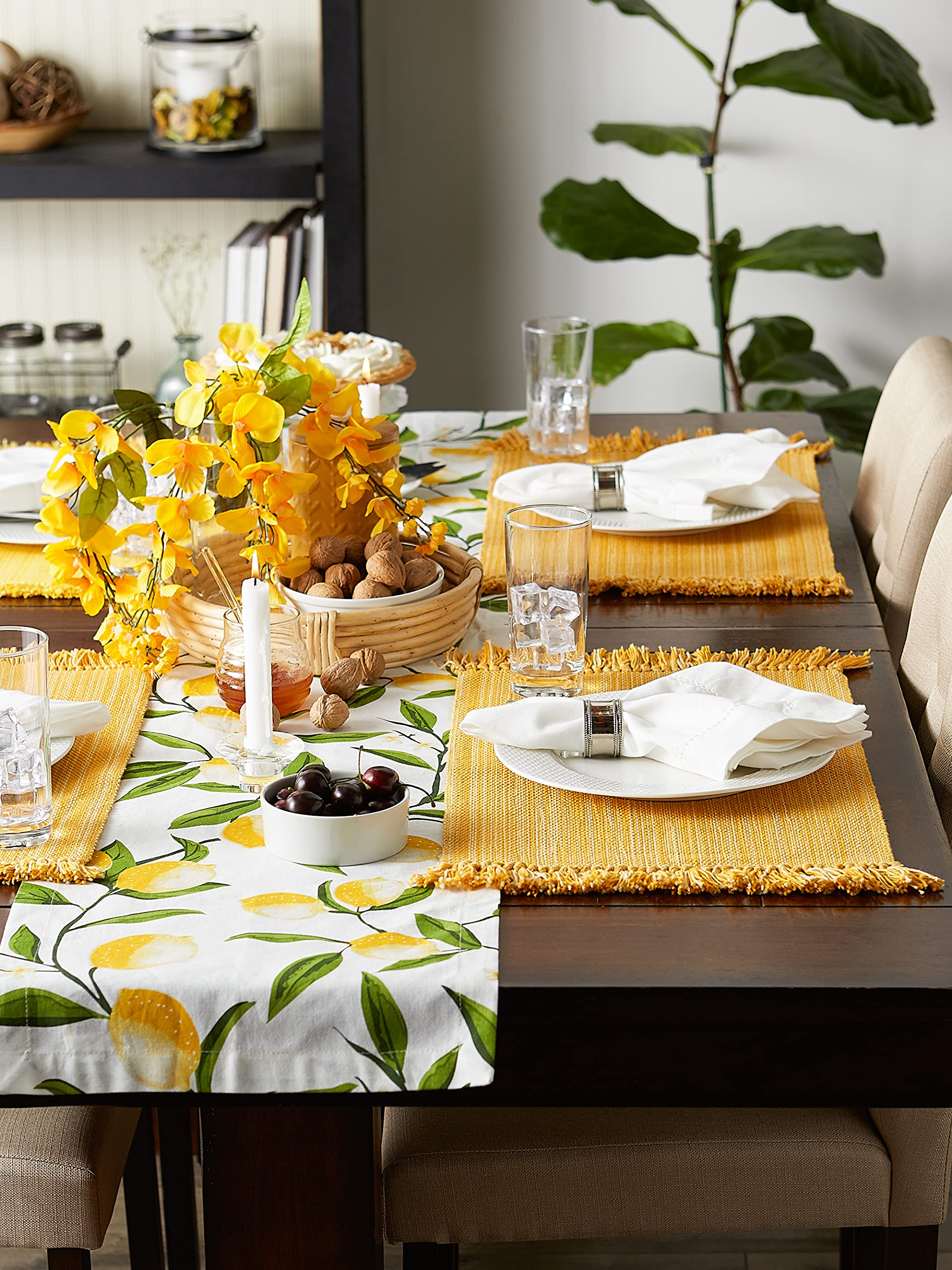DII Lot de 6 Sets de Table variés de 7,6 x 48,3 cm, Abricot