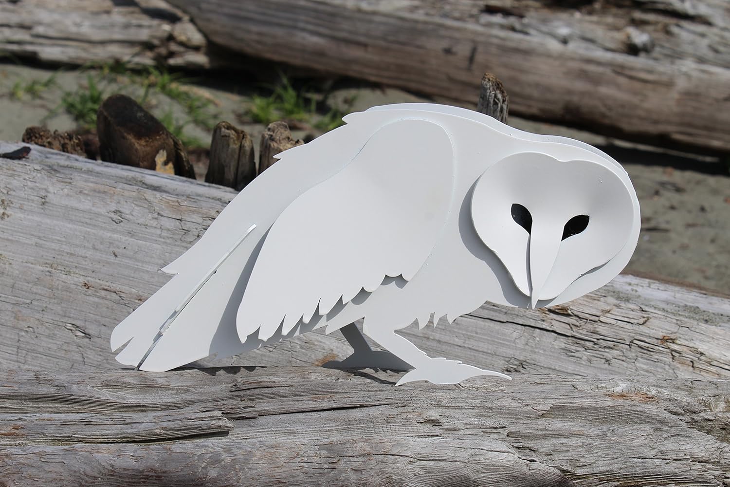 Snow Owl Statue Pair