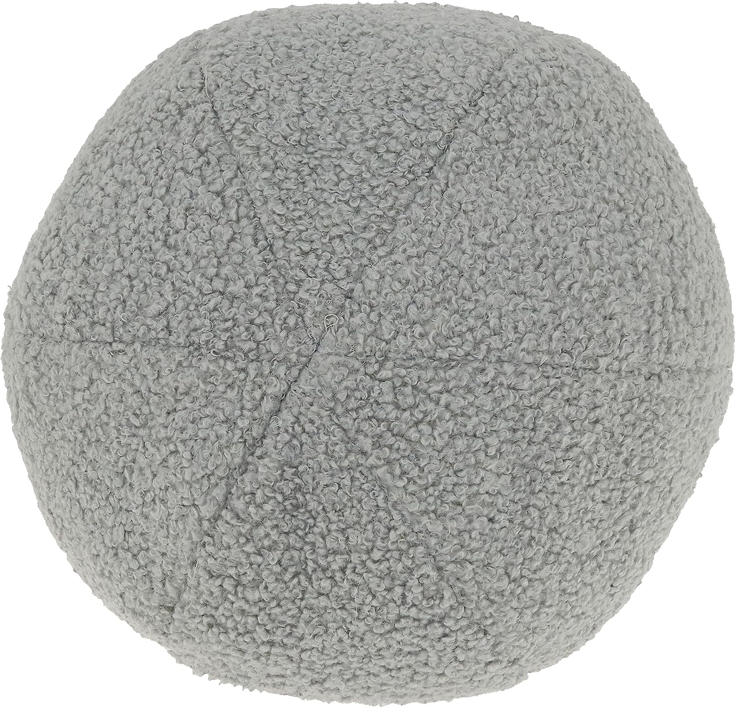 SARO LIFESTYLE Plush Playfulness Faux Fur Ball Poly Filled Throw Pillow, Grey, 10"