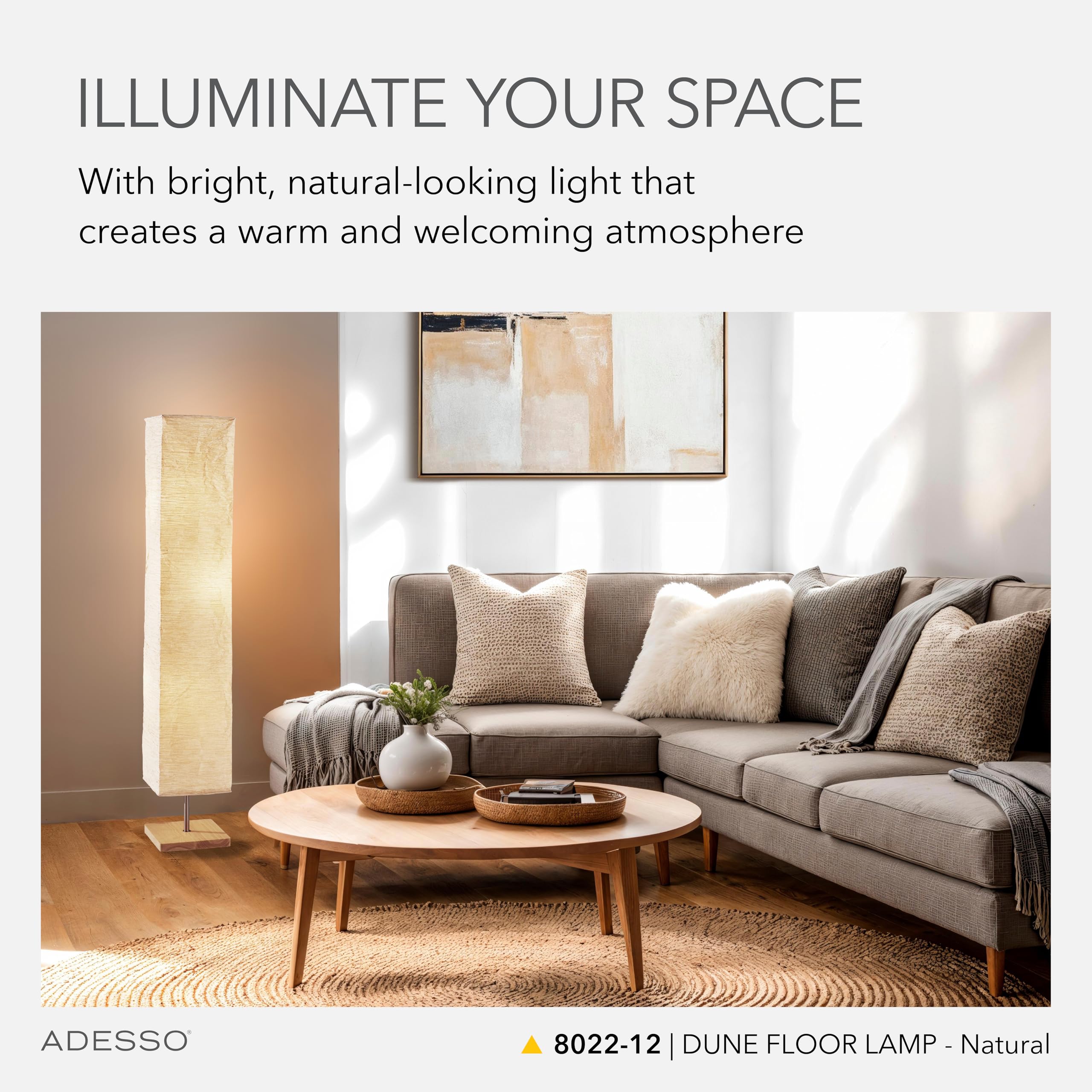 Amazon.co.jp: Adesso スリーライトフロアランプ – 天然木ベース