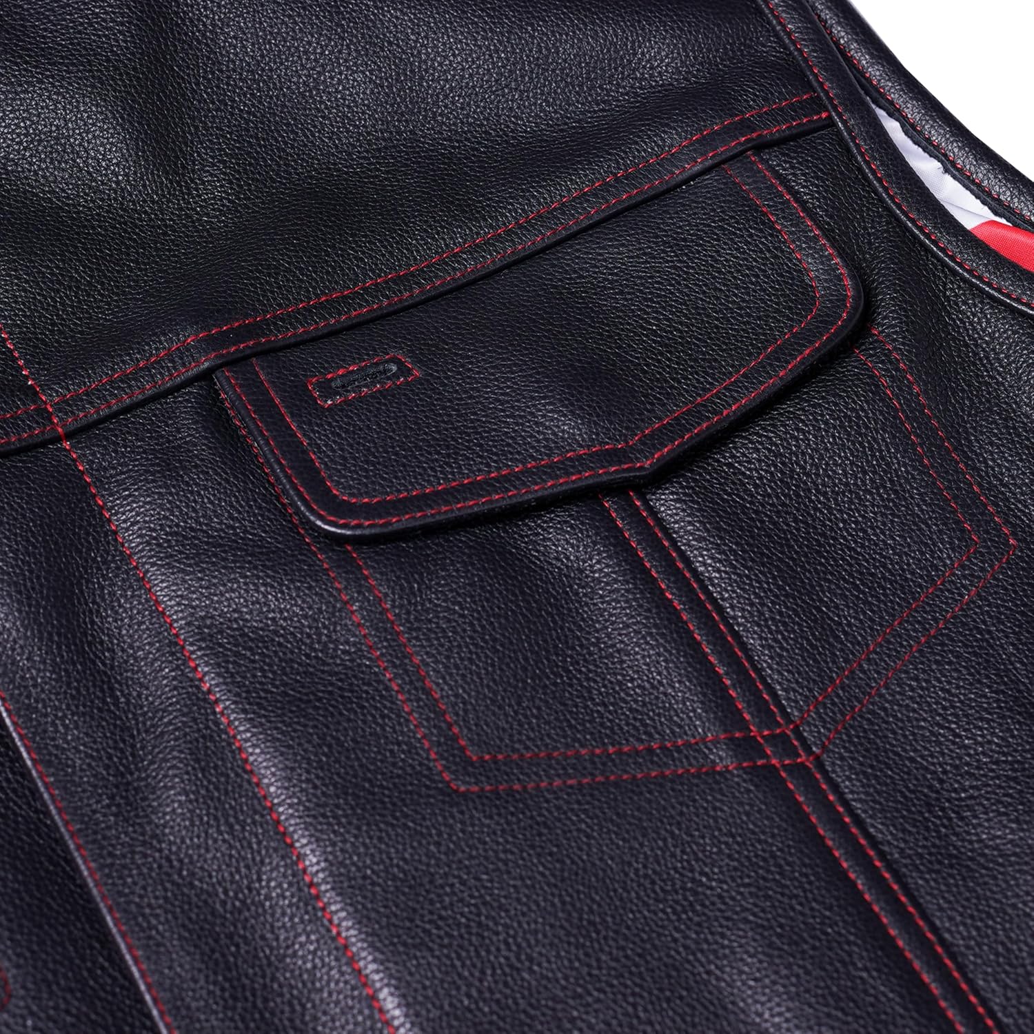 Daniel Smart Motorcycle Vests for Men Premium Cowhide leather Unique USA Flag Inside Lining Biker vest with Multiple Pocket