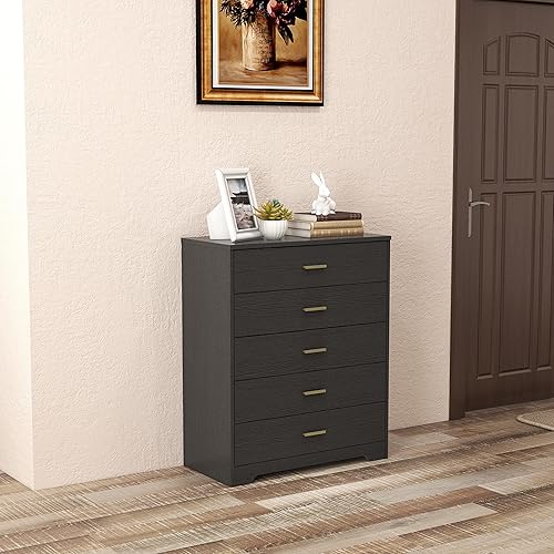 Miniatura 4 de Panana Cómoda para dormitorio con cajones de 4/5, cómoda de madera, unidad organizadora de almacenamiento para dormitorio, sala de estar, pasillo,