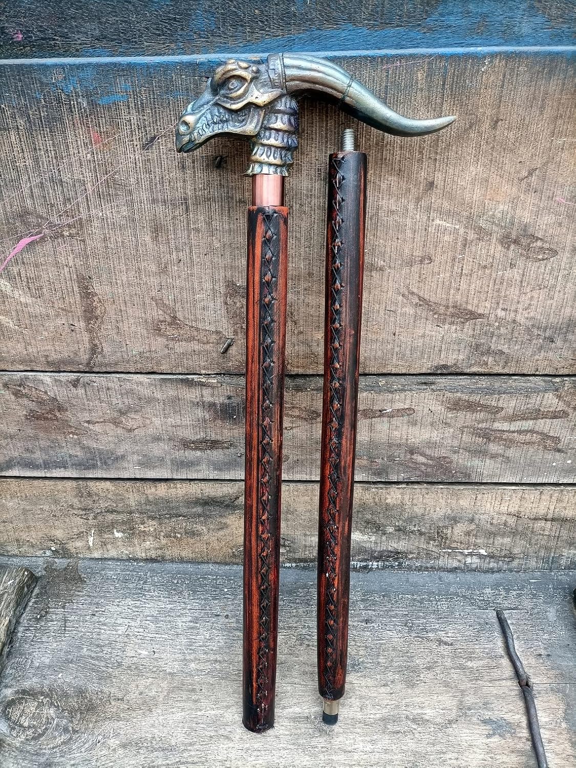 Brass Antique Finish Dragon Handle Walking Stick with 2 Foldable Wooden Walking Stick Elegant Look Walking Stick Cane Decorative Walking Stick Excellent Item for Senior by The Historical HUB : Clothing, Shoes & Jewelry