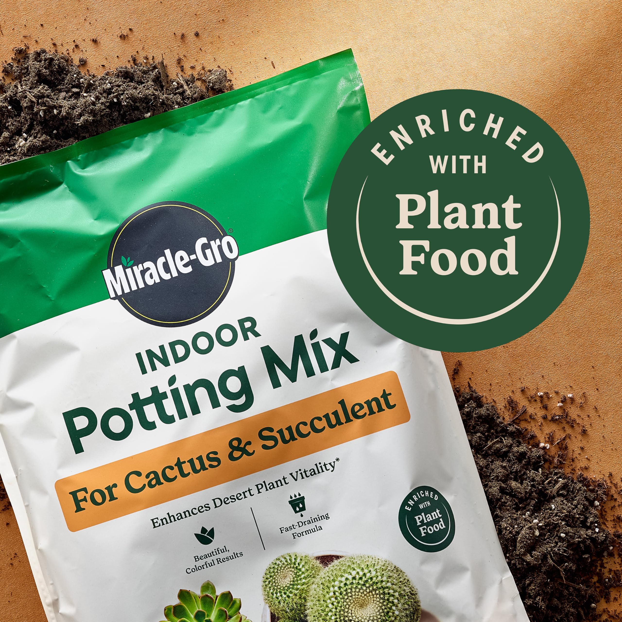 Amazon.com : Miracle-Gro Indoor Potting Mix (8 qt.) and Indoor Plant Food (8  fl. oz.) for Cactus & Succulent - Bundle for Growing and Fertilizing Indoor  Cacti and Succulents : Patio, Lawn & Garden