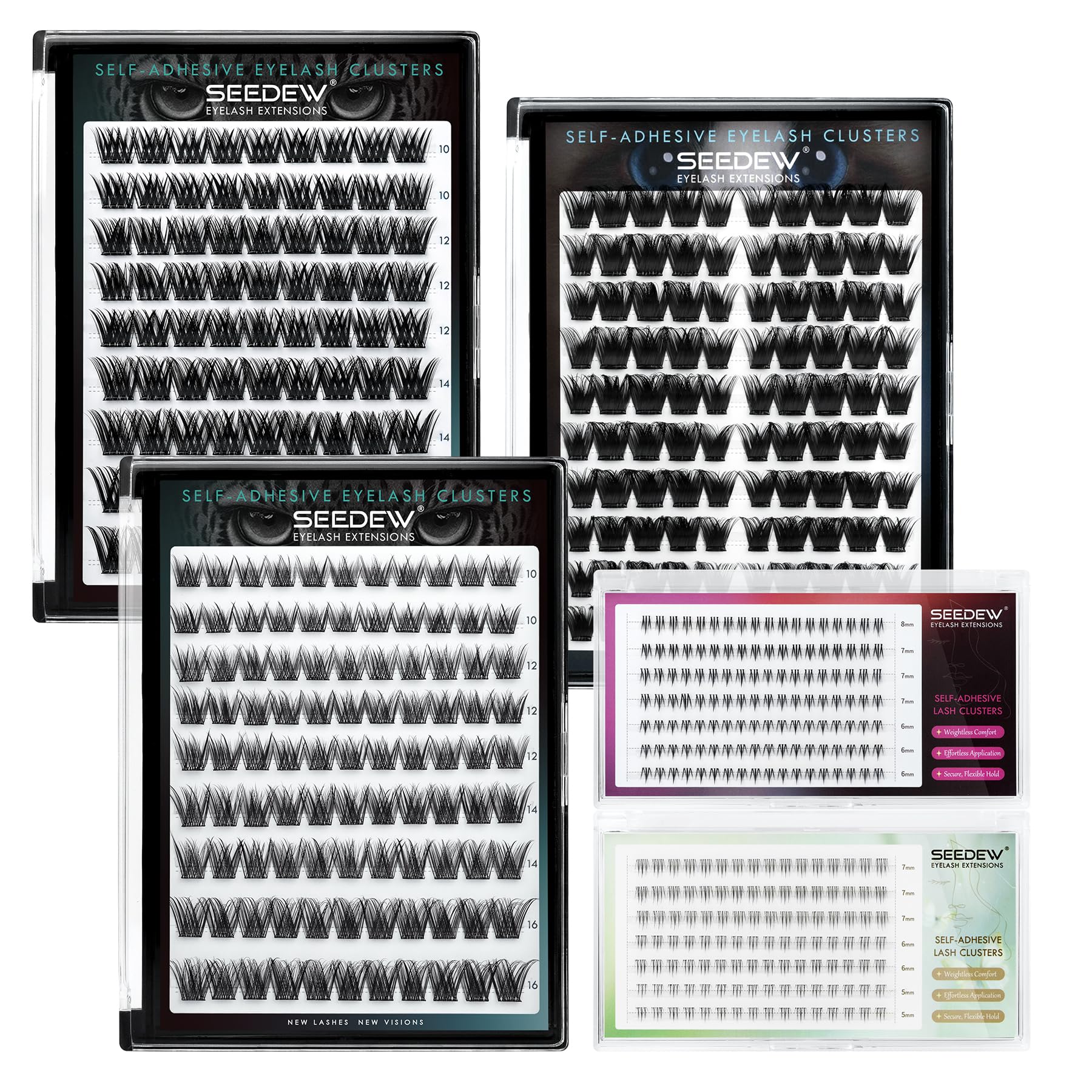 MIX10-16mm (NM01+NM02+NM03+BM01+BM02) 5 Piezas Combinaciones de Pestañas, SEEDEW Pestañas para Hacer en Casa, Extensiones Pestañas Postizas (Artículos Incluidos Como Se Muestra En La Imagen)