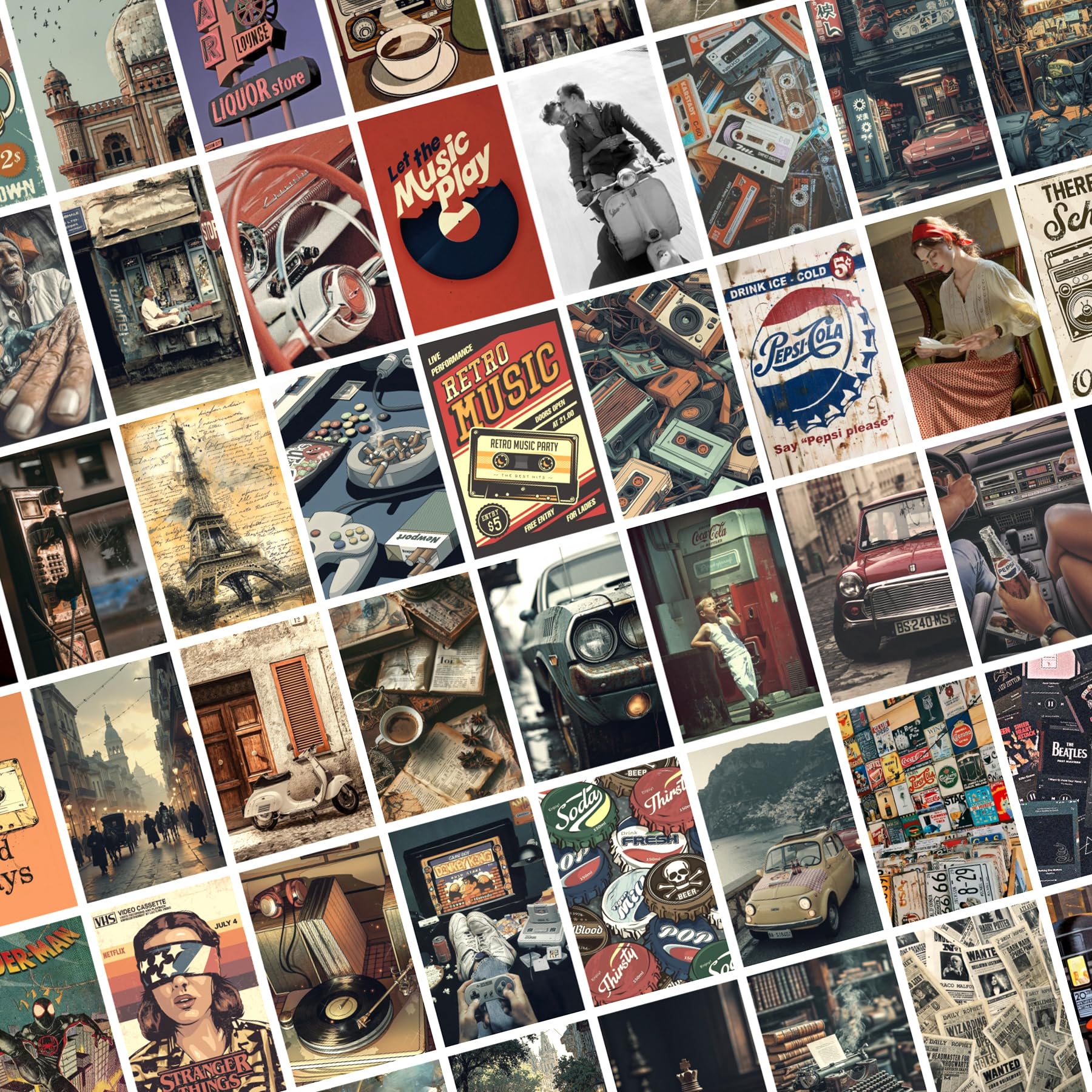 54 Vintage Posters - Wall Art & Collage Kit -5 54 Vintage Posters - Wall Art & Collage Kit -5