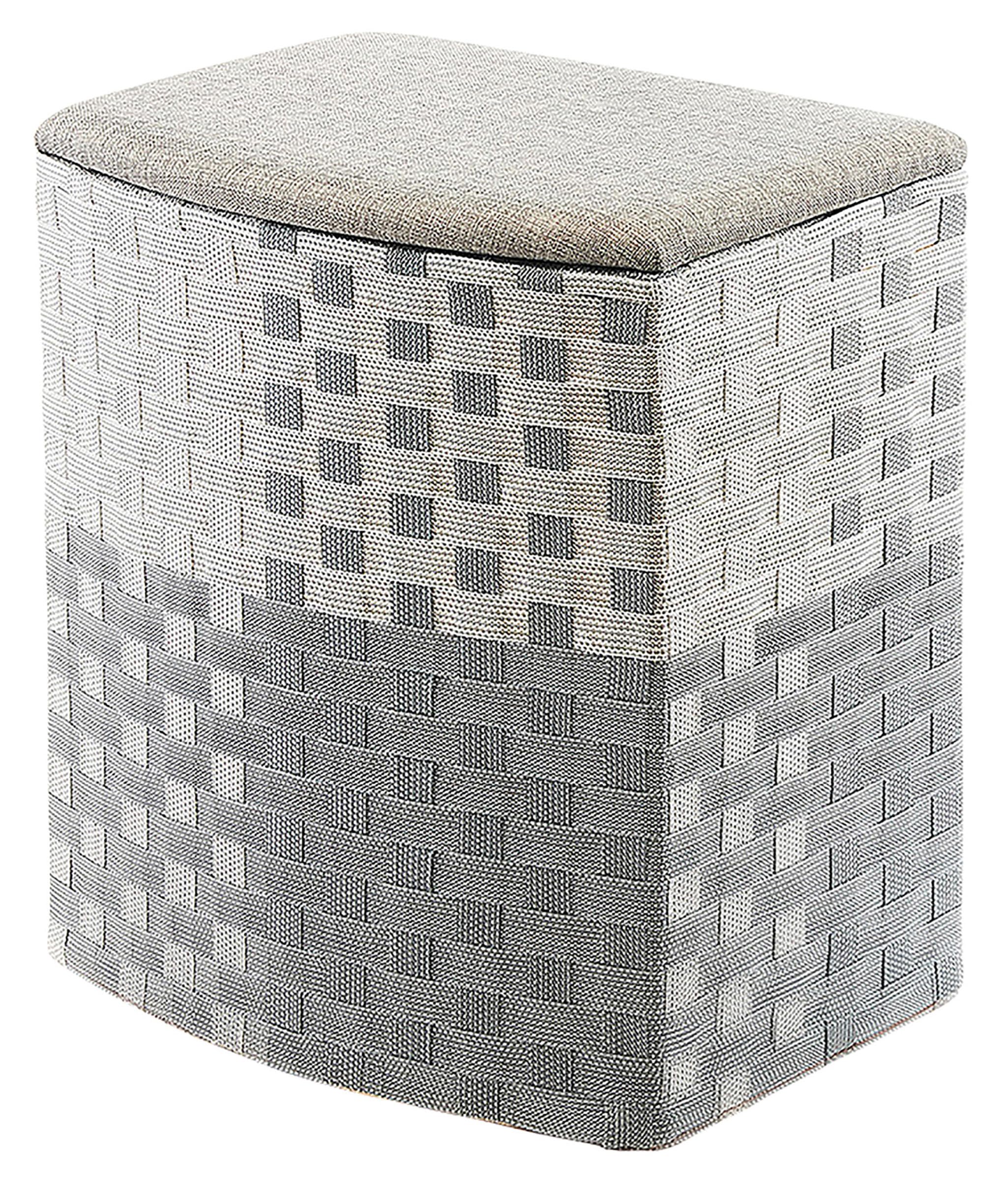 Kobolo Wäschekorb Wäschebehälter Wäschesammler - Nylon - grau-weiß - 44x32x52 cm