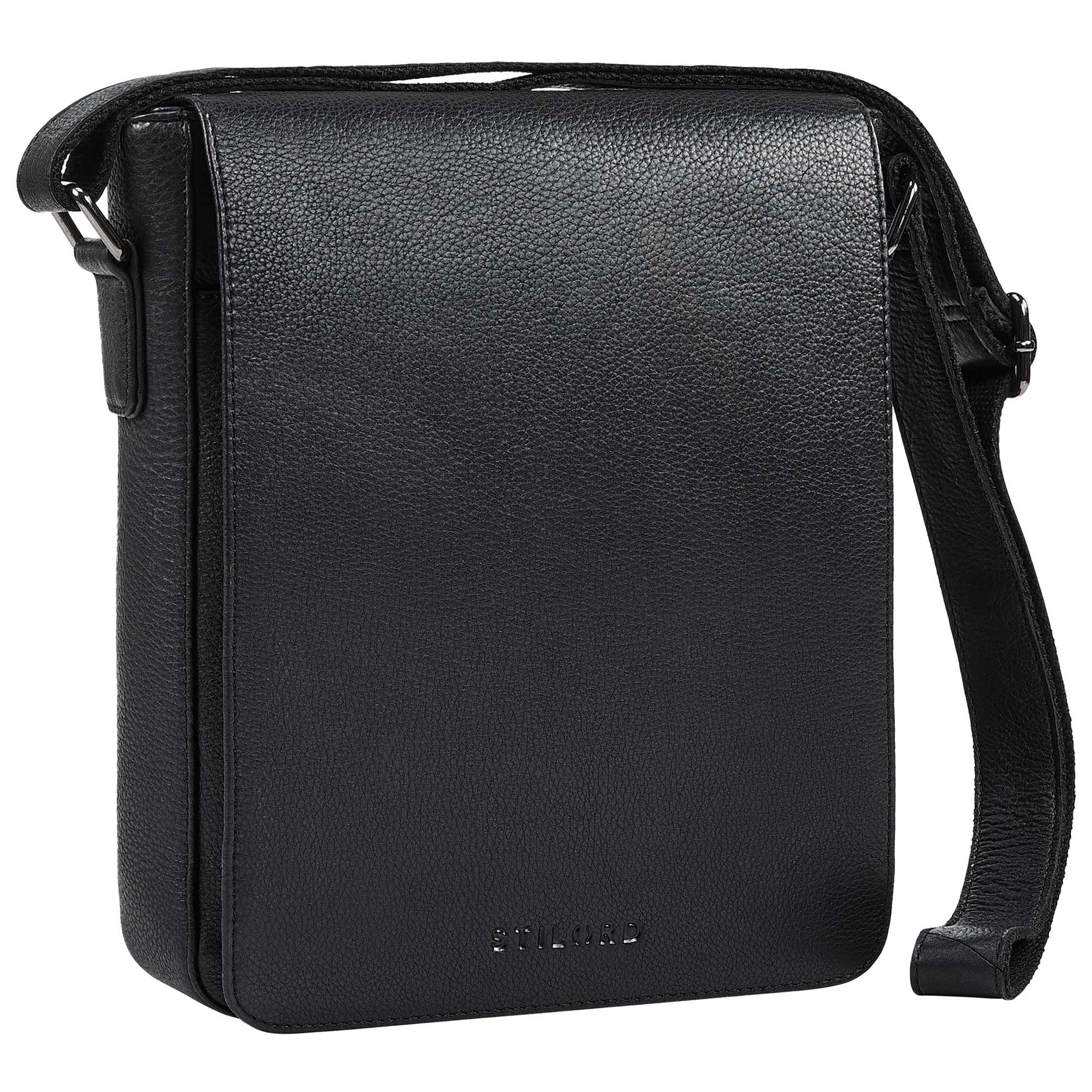 STILORD 'Cosmo' Vintage Mariconera Piel Auténtico para Hombres Bolso Bandolera Mediana Compacta para Tablet 12 Pulgadas Messenger de Piel Auténtica Bolsa Cruzada