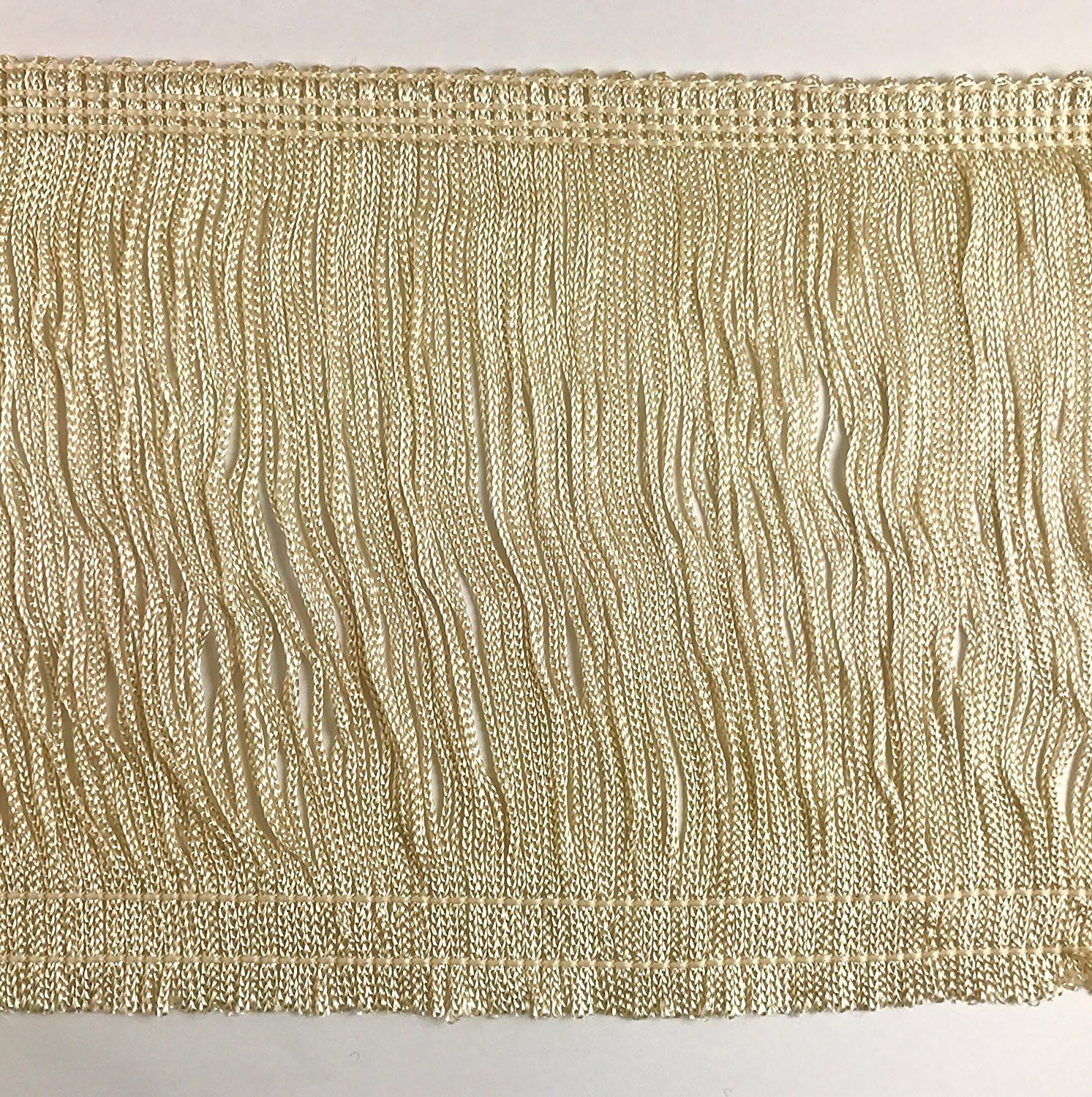 Trimplace Ivory 6" Rayon Chainette Fringe - 12 Yards