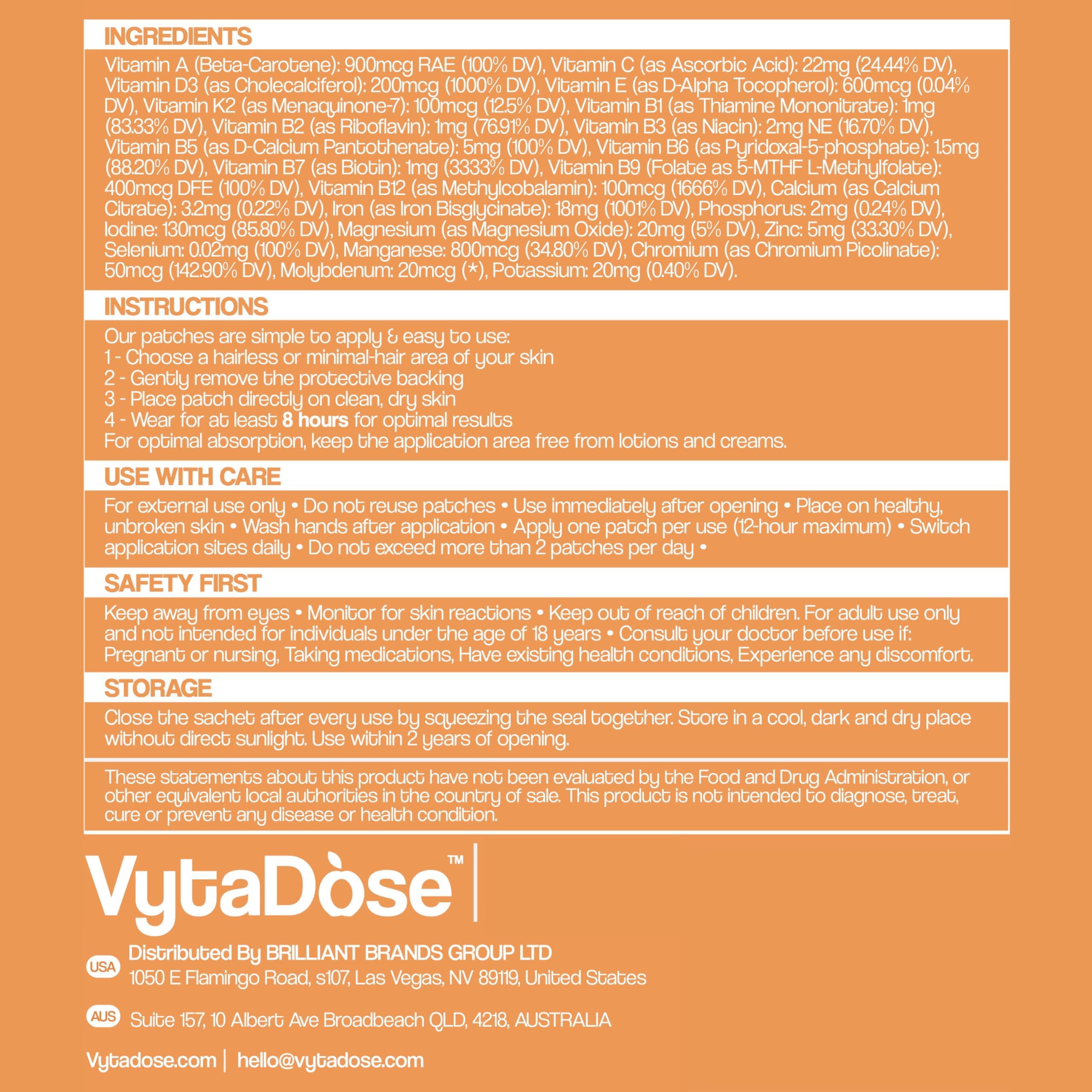 Vytadose Multivitamin Patches | Hair Growth for Women | Topical Daily Iron — Amazon image 8